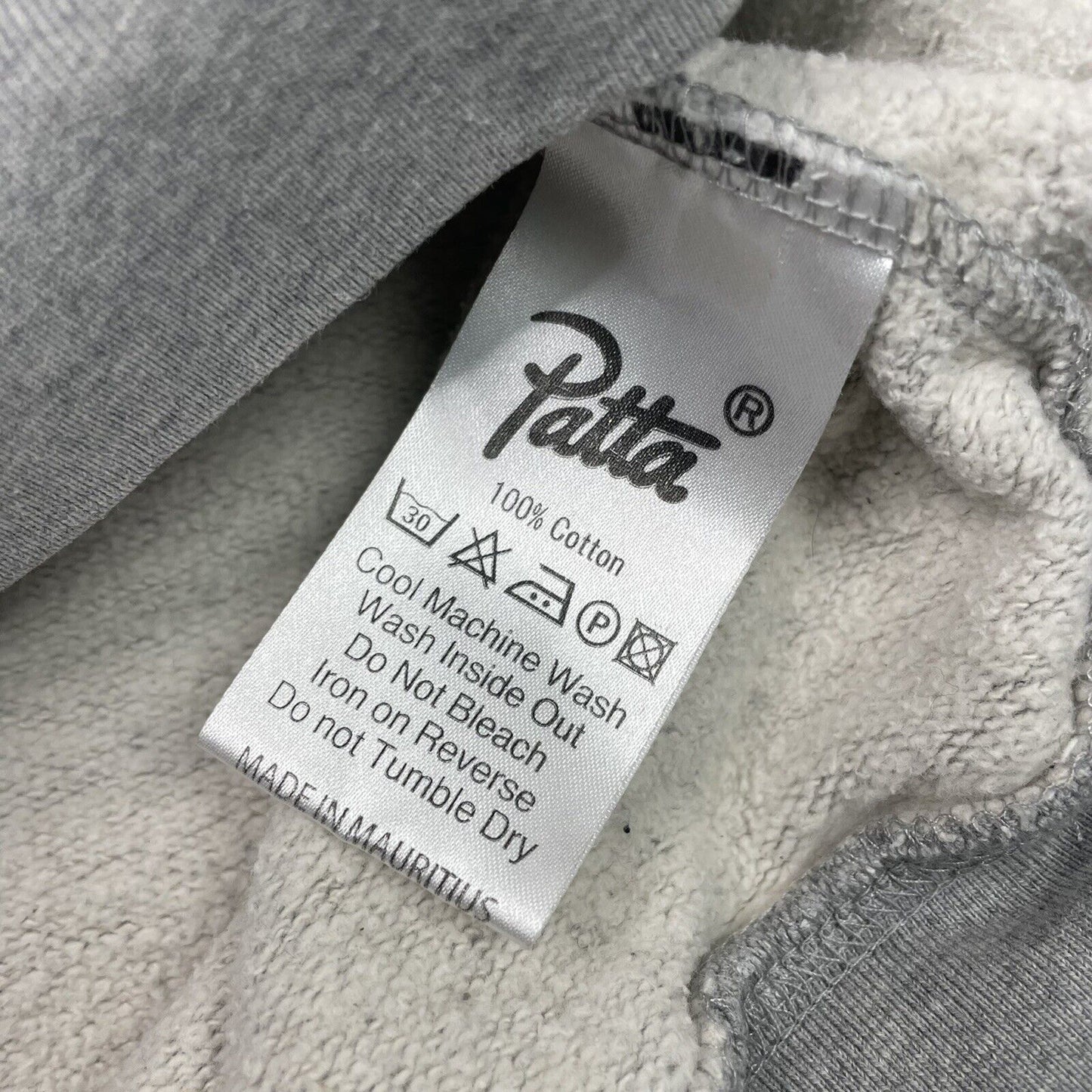 Patta Panther Pull Over Hoodie Mens Small Grey Graphic Print