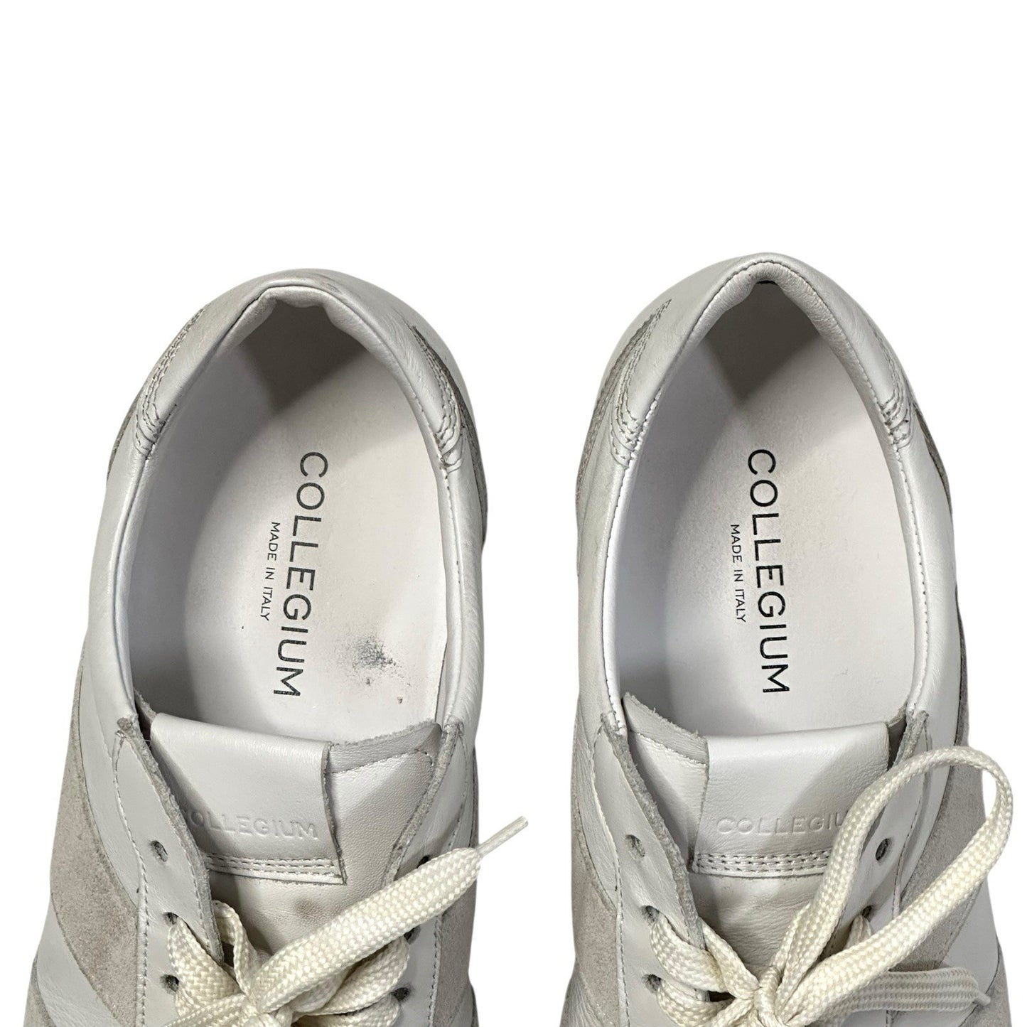 Collegium Pillar Pista Panna Suede EU44 White Leather Made In Italy