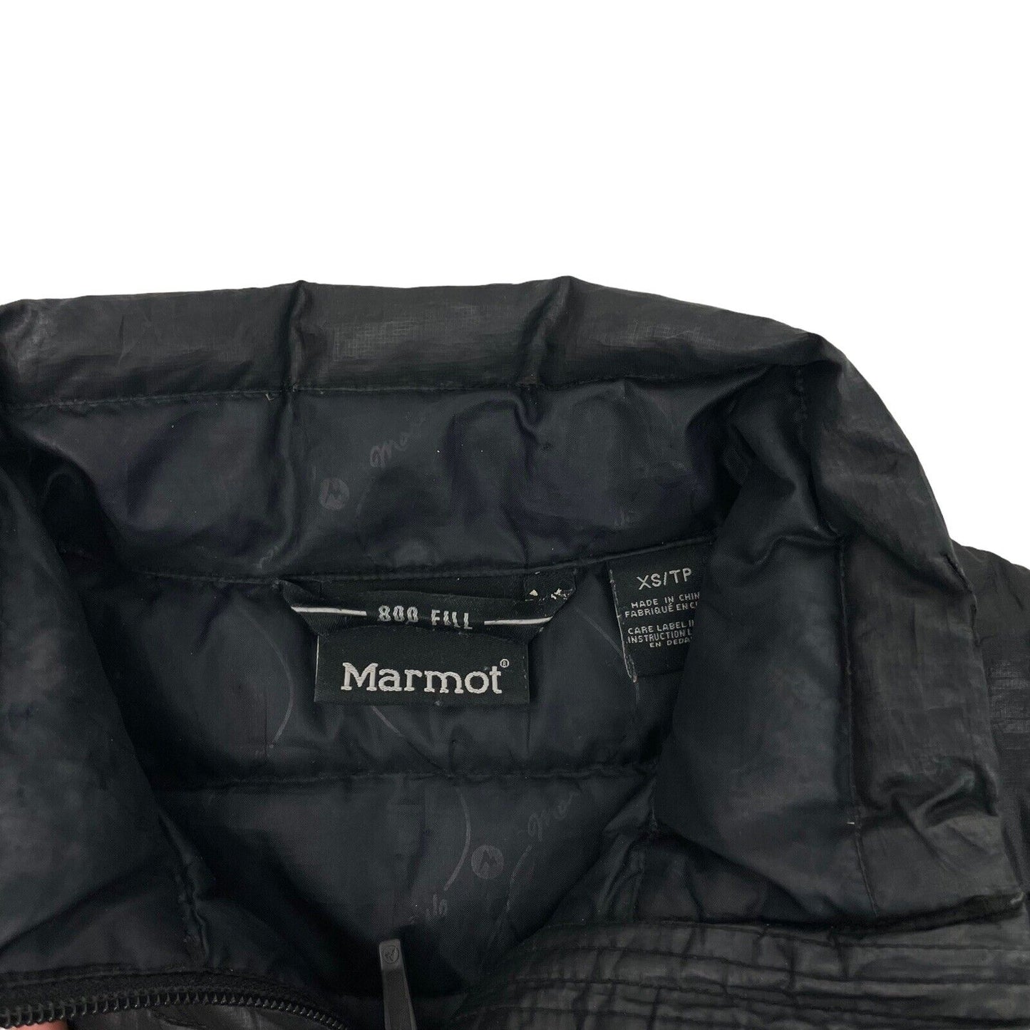 Marmot 800 Fill Padded Jacket Womens XS Black Embroidered