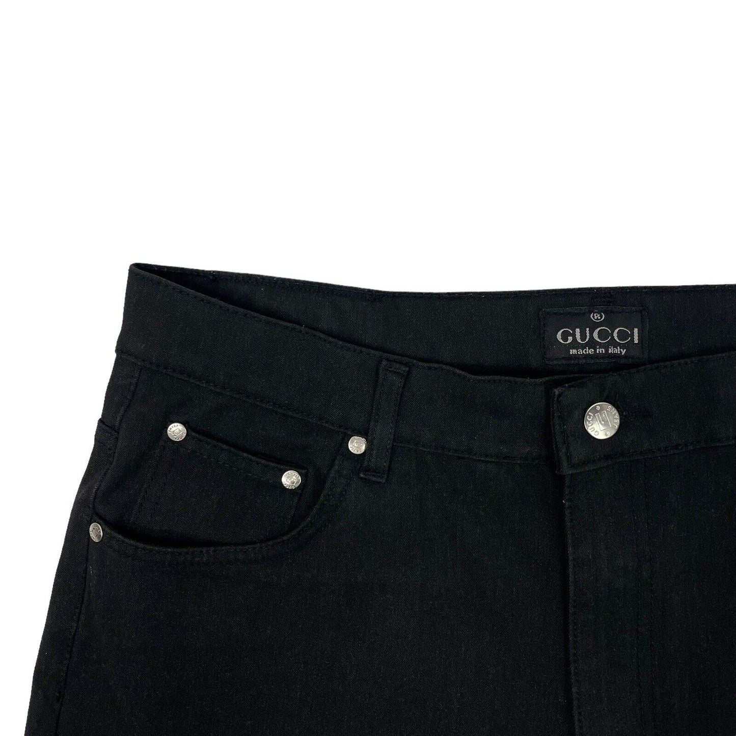 Vintage Gucci Straight Leg Trousers Black 35w 29l Made In Italy