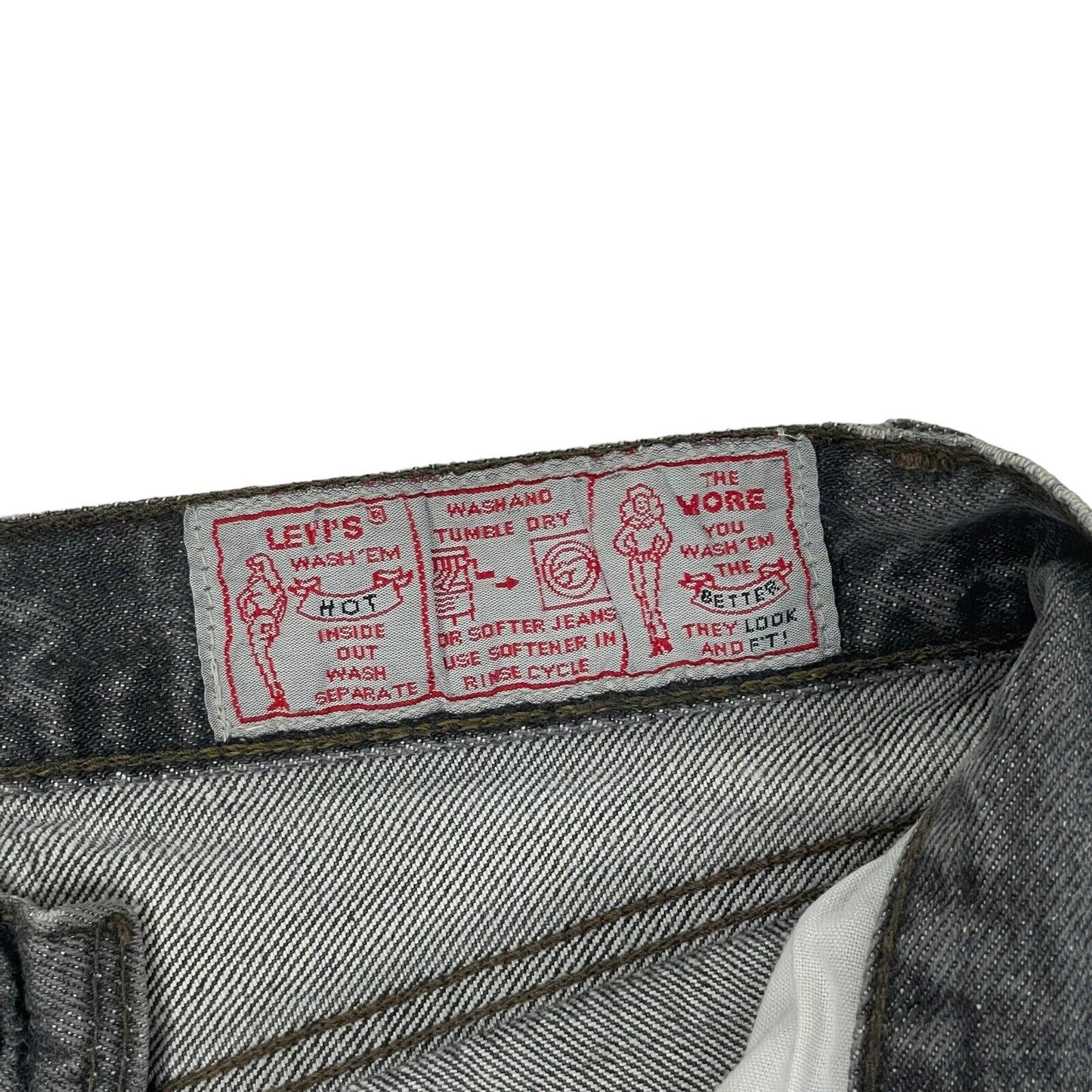 Vintage Levis 901 Jeans 26w 30l Slim Straight Grey Denim 90’s