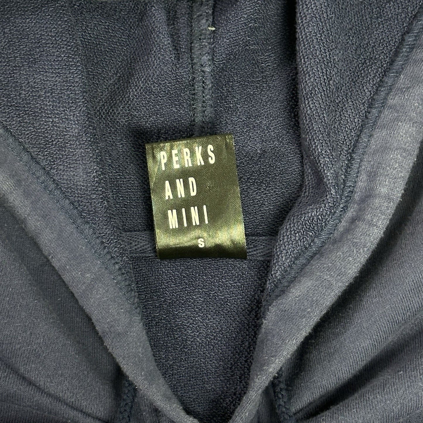 PAM Perks And Mini Logo Hoodie Unisex Small Navy Blue Embroidered