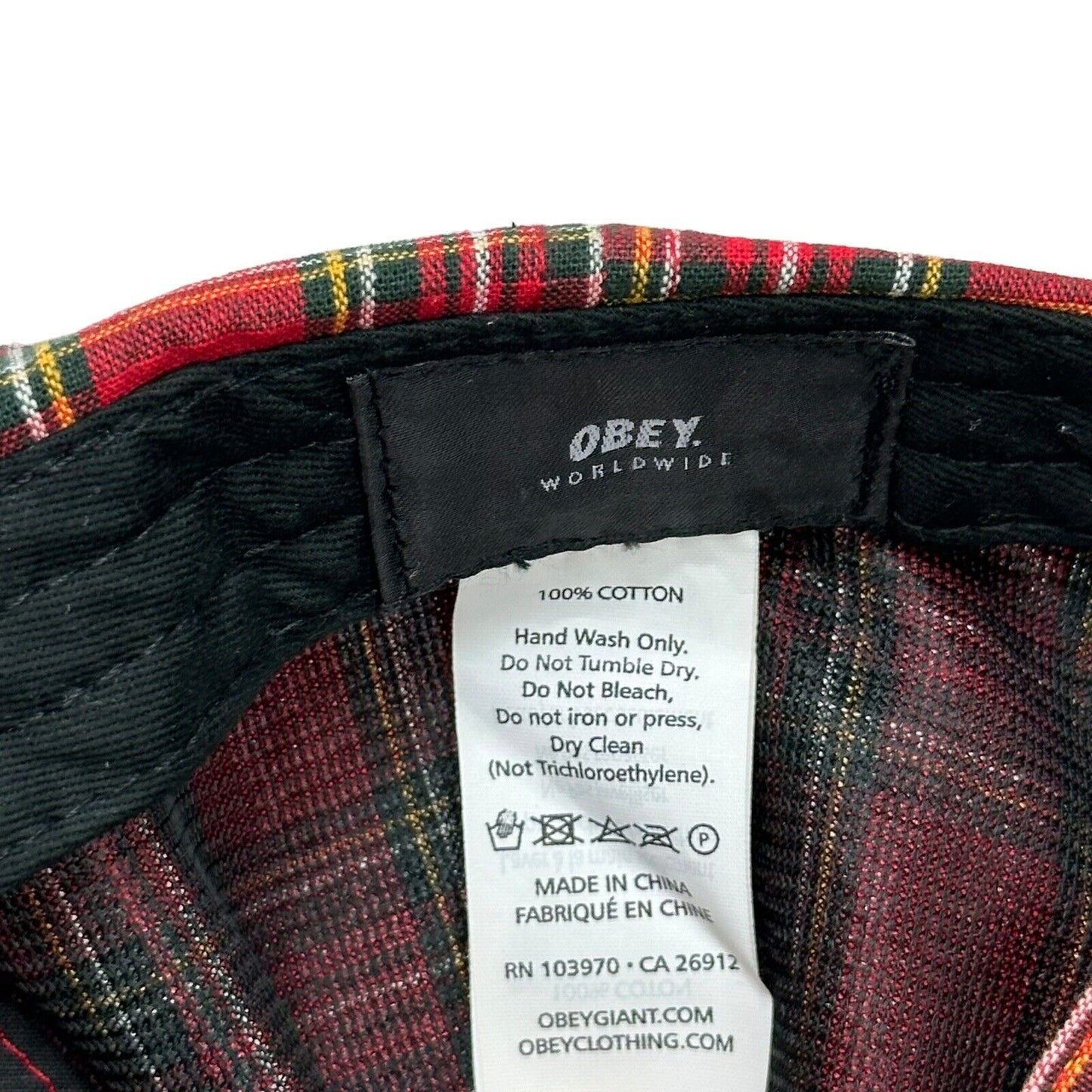 Obey Dayton Plaid Cap Adjustable Multicoloured