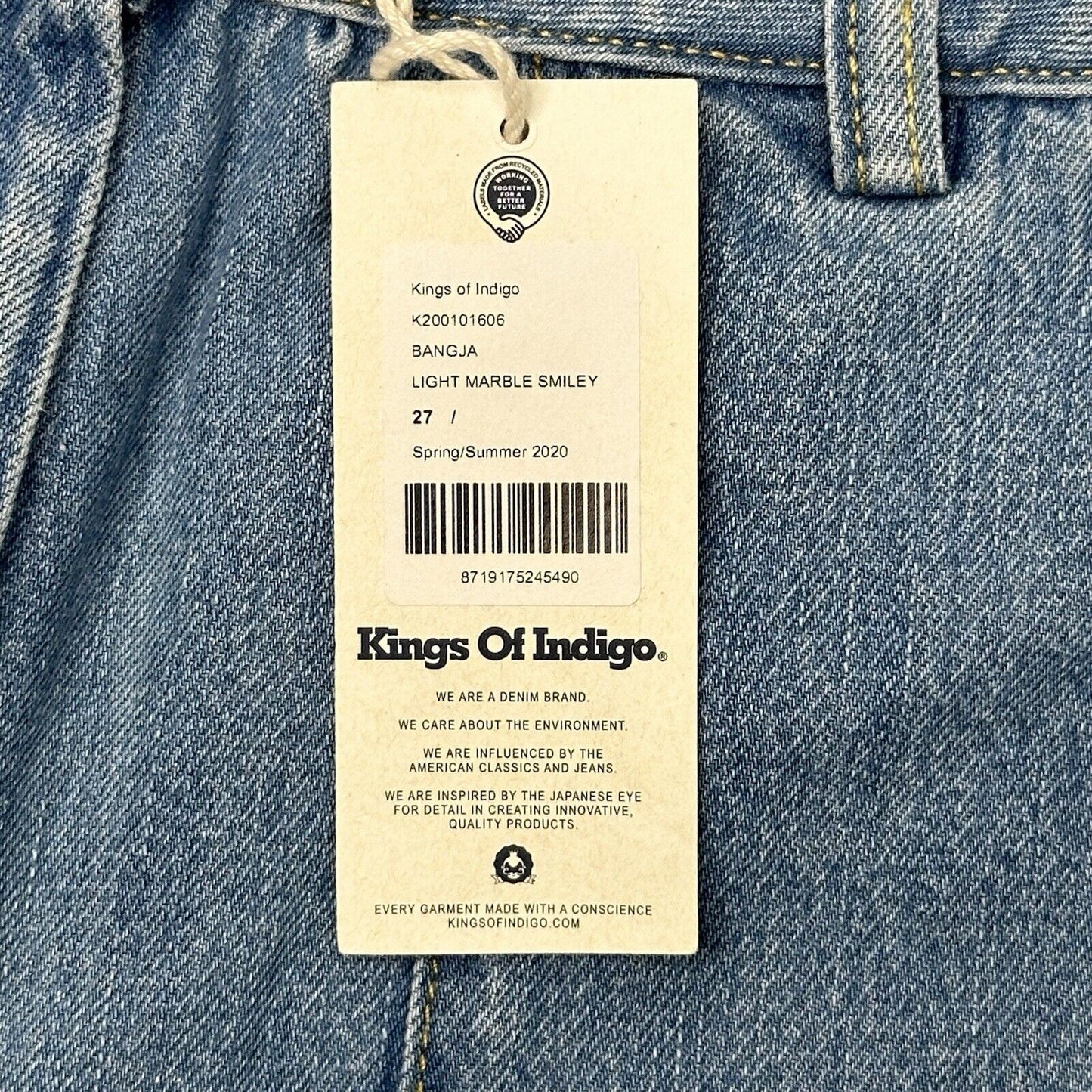 NWT Kings Of Indigo Denim Shorts SS20 Bangja 27w