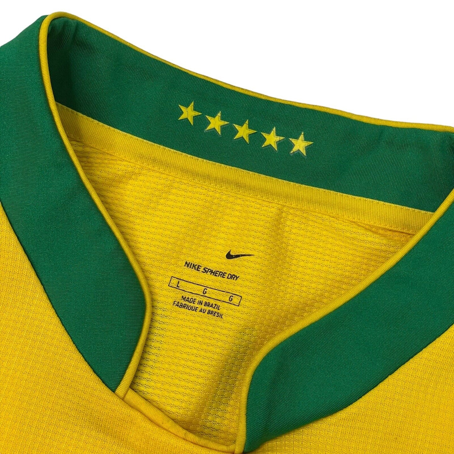 2006 Brazil Nike Football Shirt Mens Large 10 Ronaldinho Yellow And Green