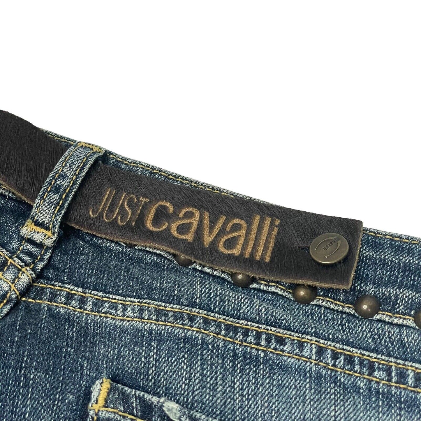 00’s Just Cavalli by Roberto Cavalli Denim Jeans Distressed Studded 29w 31l