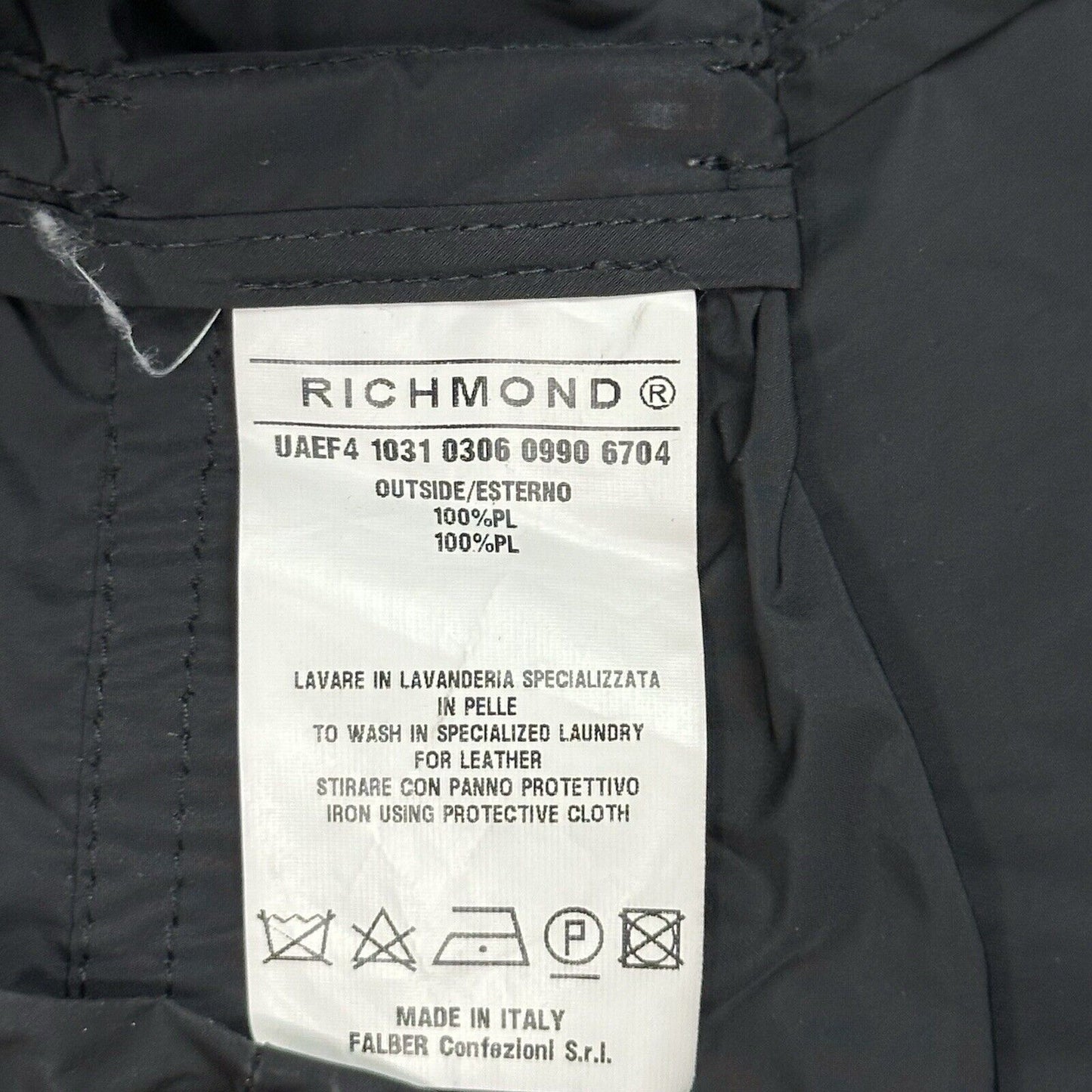 Richmond X by John Richmond Biker Style Jacket Black Mens XL Made In Italy