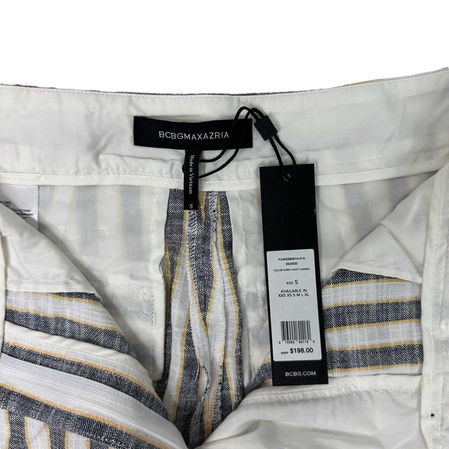 BCBGMAXAZRIA Womens Loose Fitting Trouser Stripe Print 30w 31l Multicoloured NWT