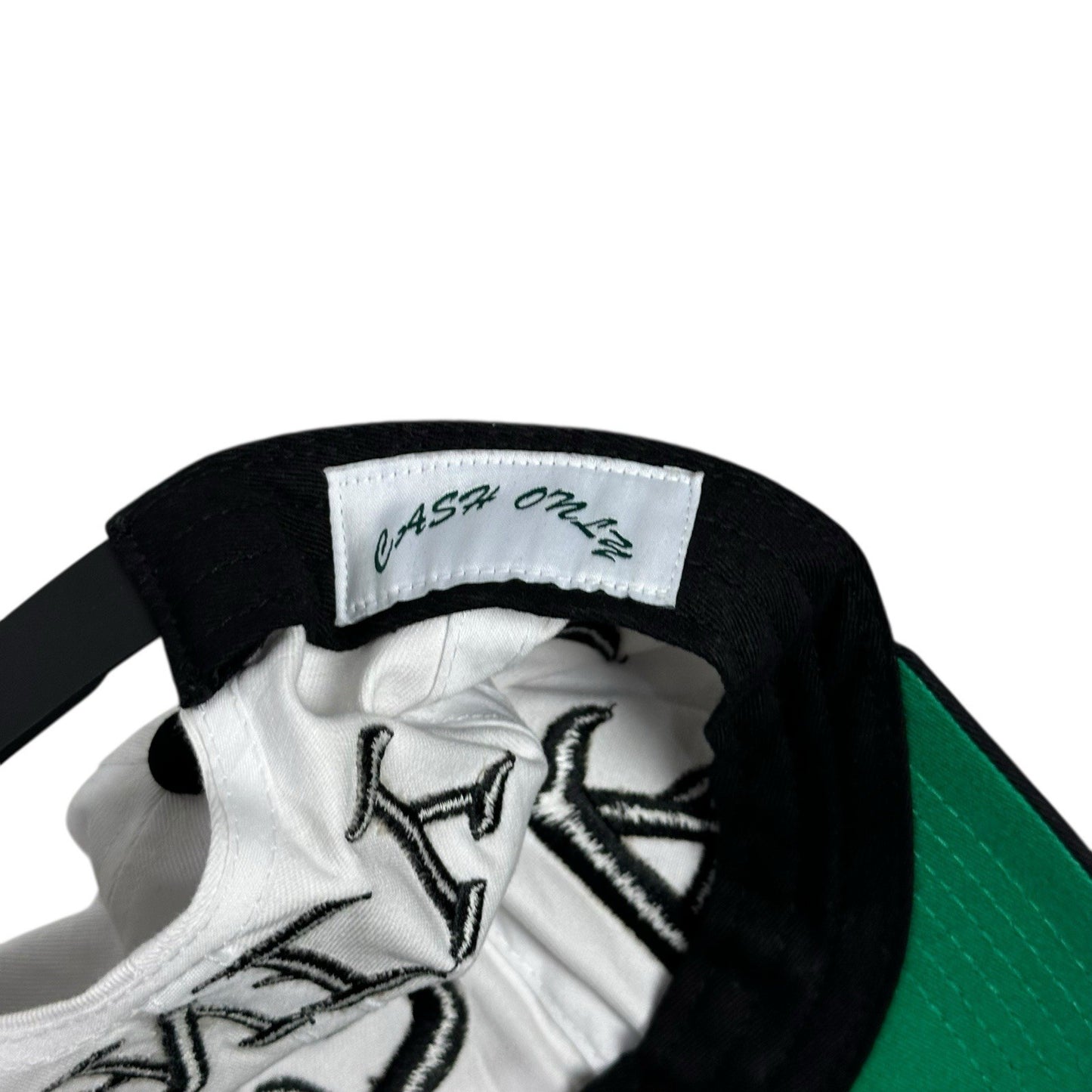 Cash Only 6 Panel Cap Embroidered Snapback White And Black