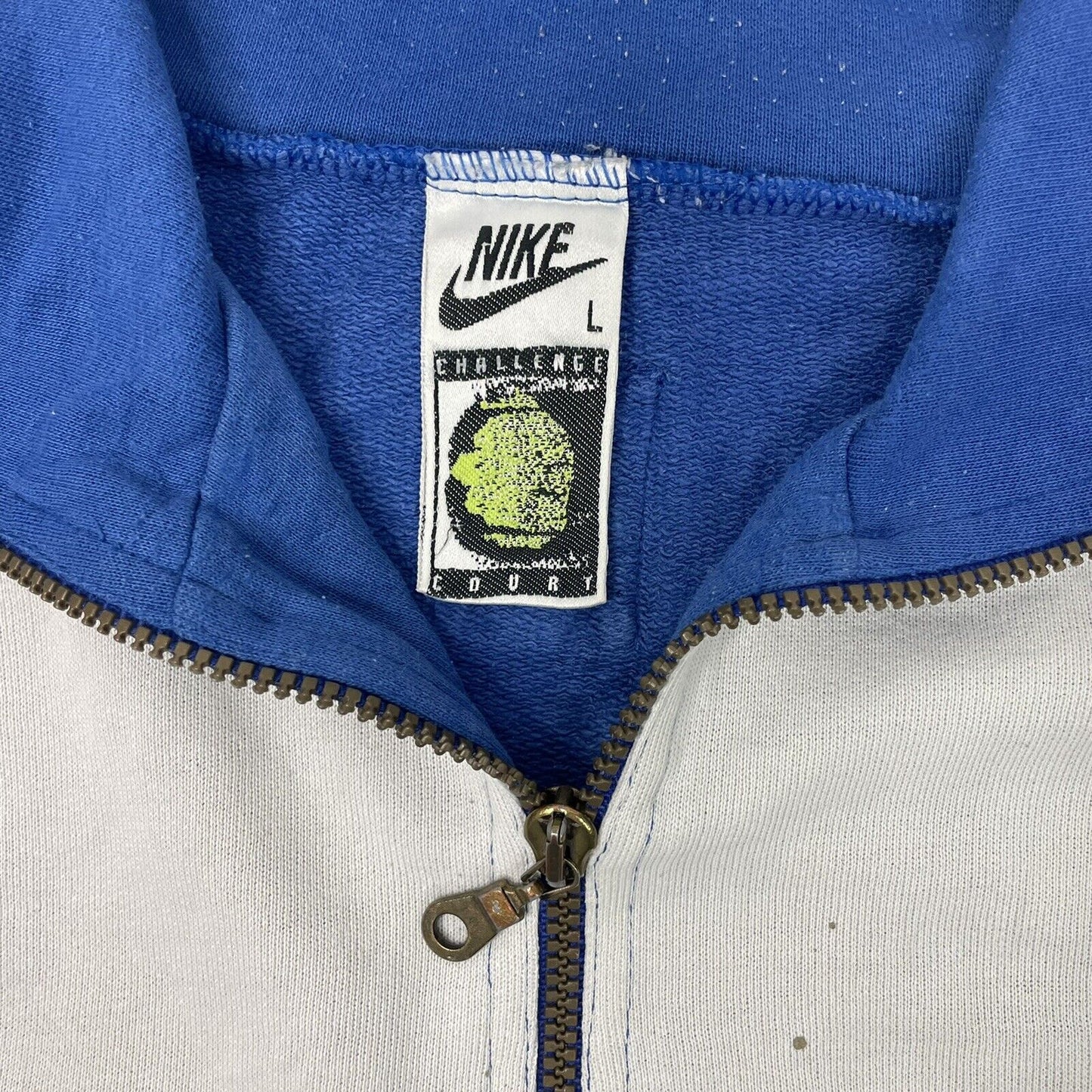 Vintage Nike Challenge Court Jumper Mens Large White And Blue Made In Portugal