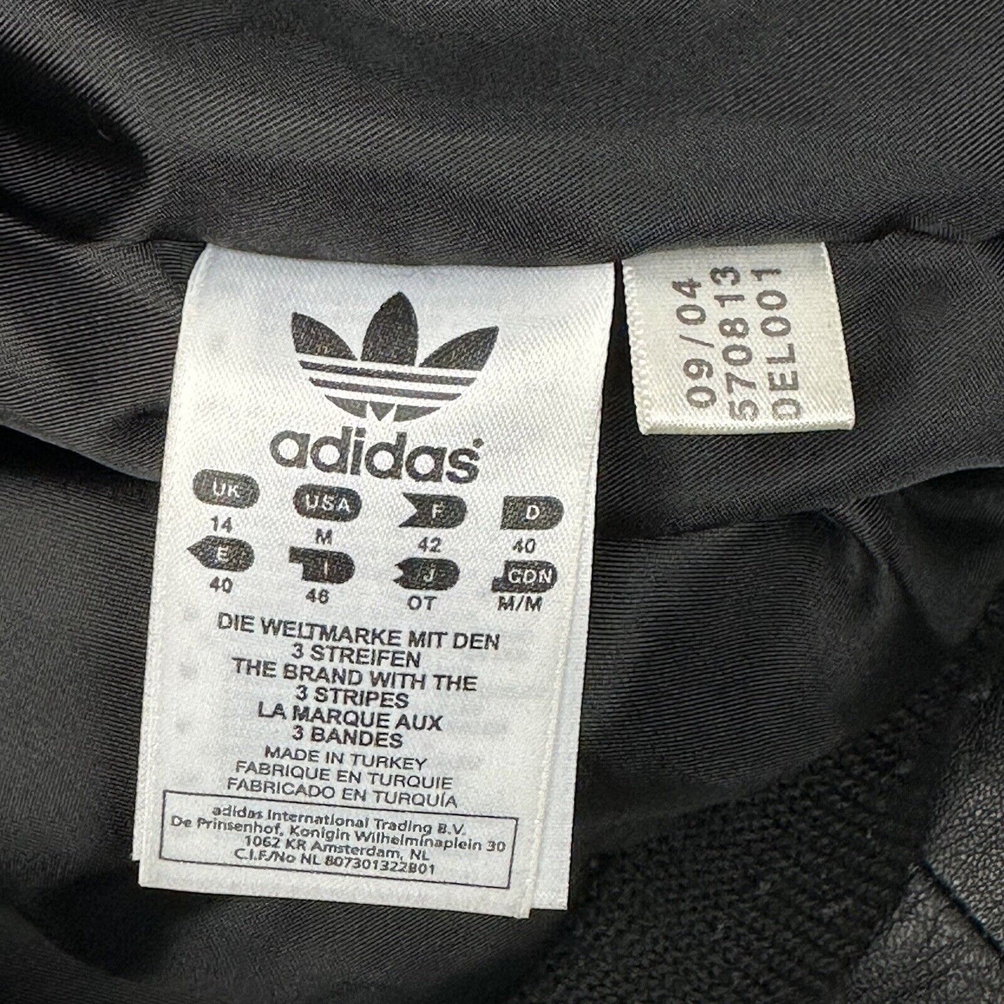 AW04 Adidas Missy Elliot Leather Jacket Small Black Embroidered Respect Me