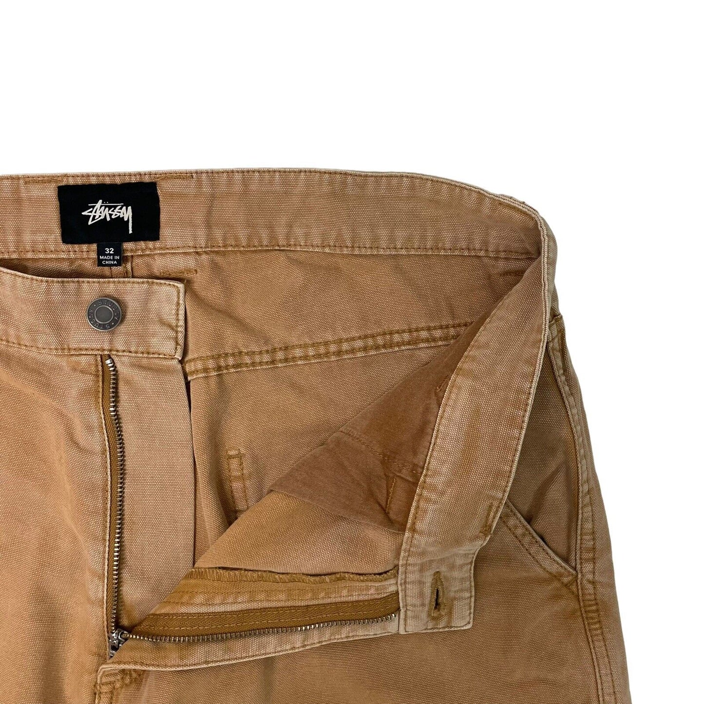 Stussy Washed Canvas Work Pant Gold Brown Mens 32w 29l