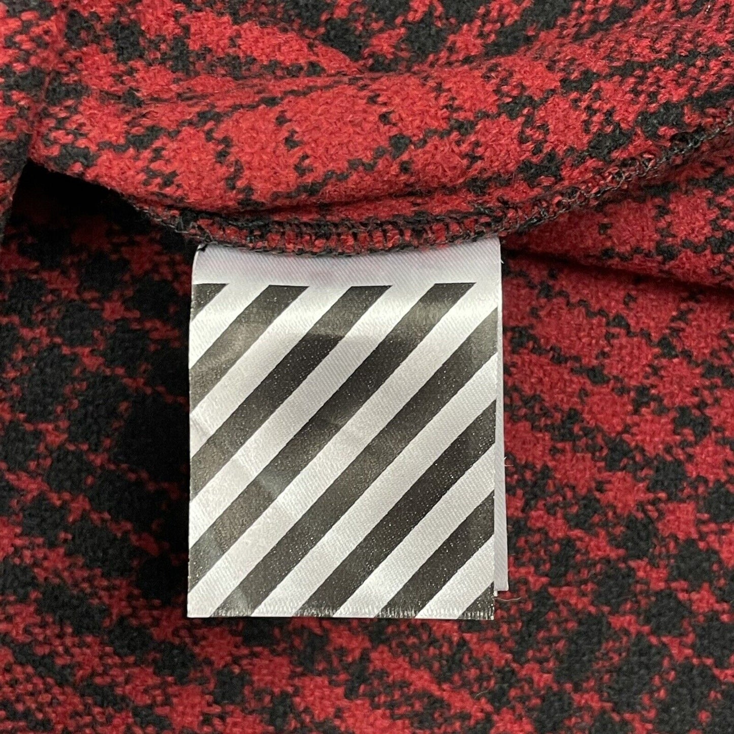 Off-White Diagonal Stripe Tartan Shirt Mens Medium Made In Italy Red And Black