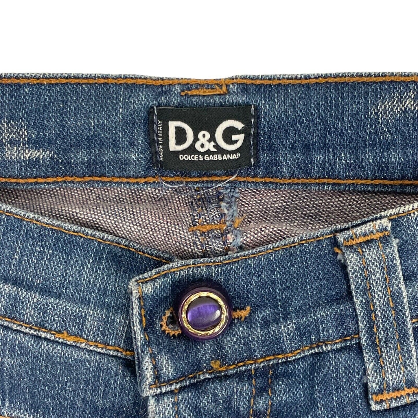 00’s Dolce & Gabbana Denim Jeans Embellished Women’s 29w 33l Made In Italy