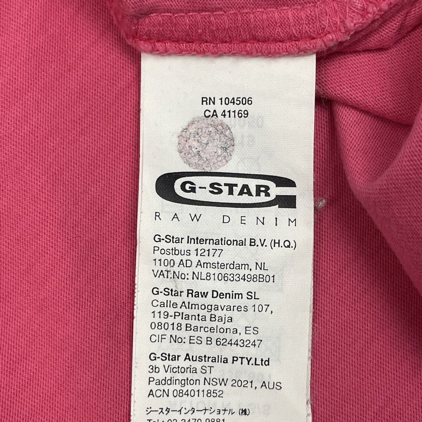 00’s G-Star Graphic T-Shirt Pink Mens XL