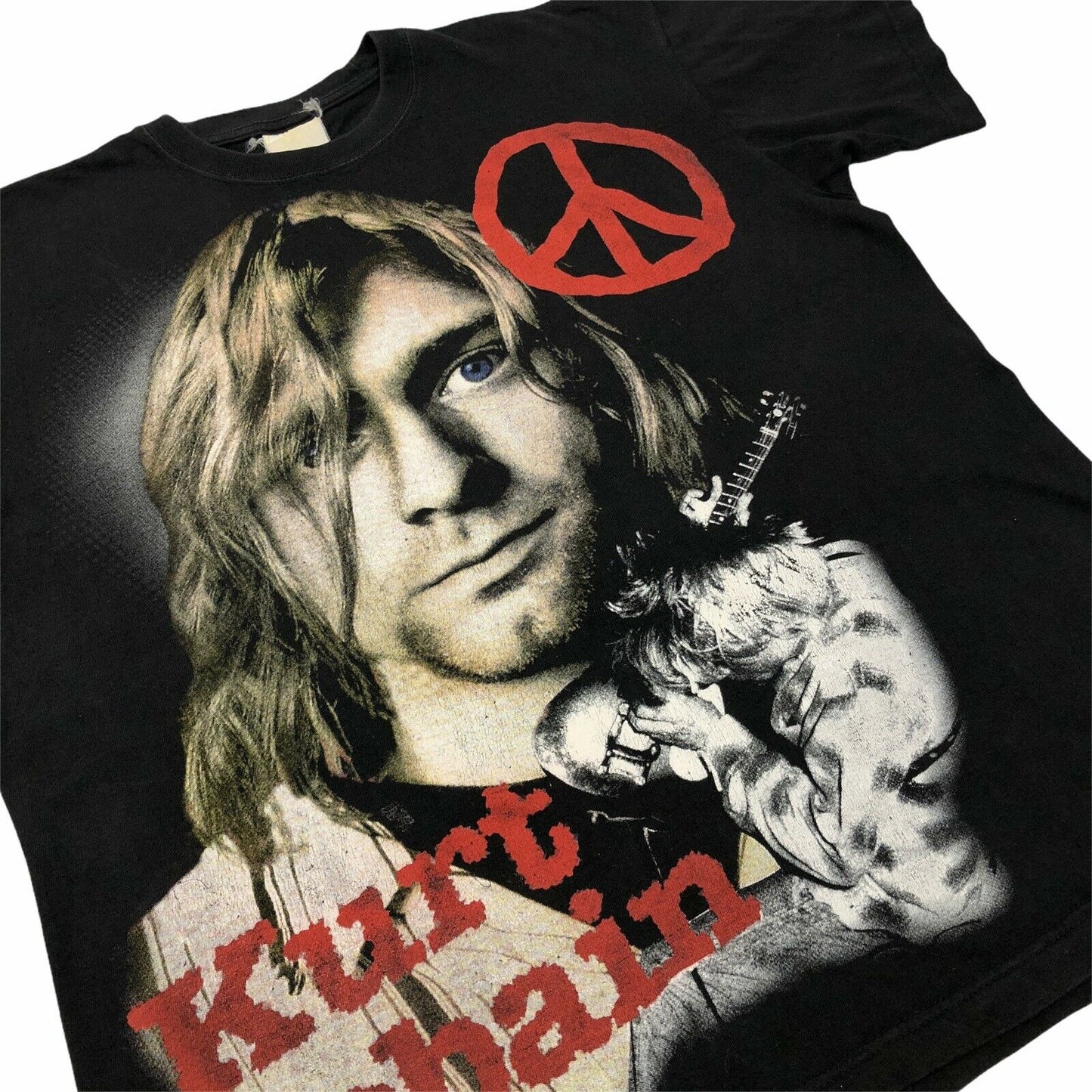 Vintage Kurt Cobain Black T-Shirt Mens Large 90’s Grunge Nirvana