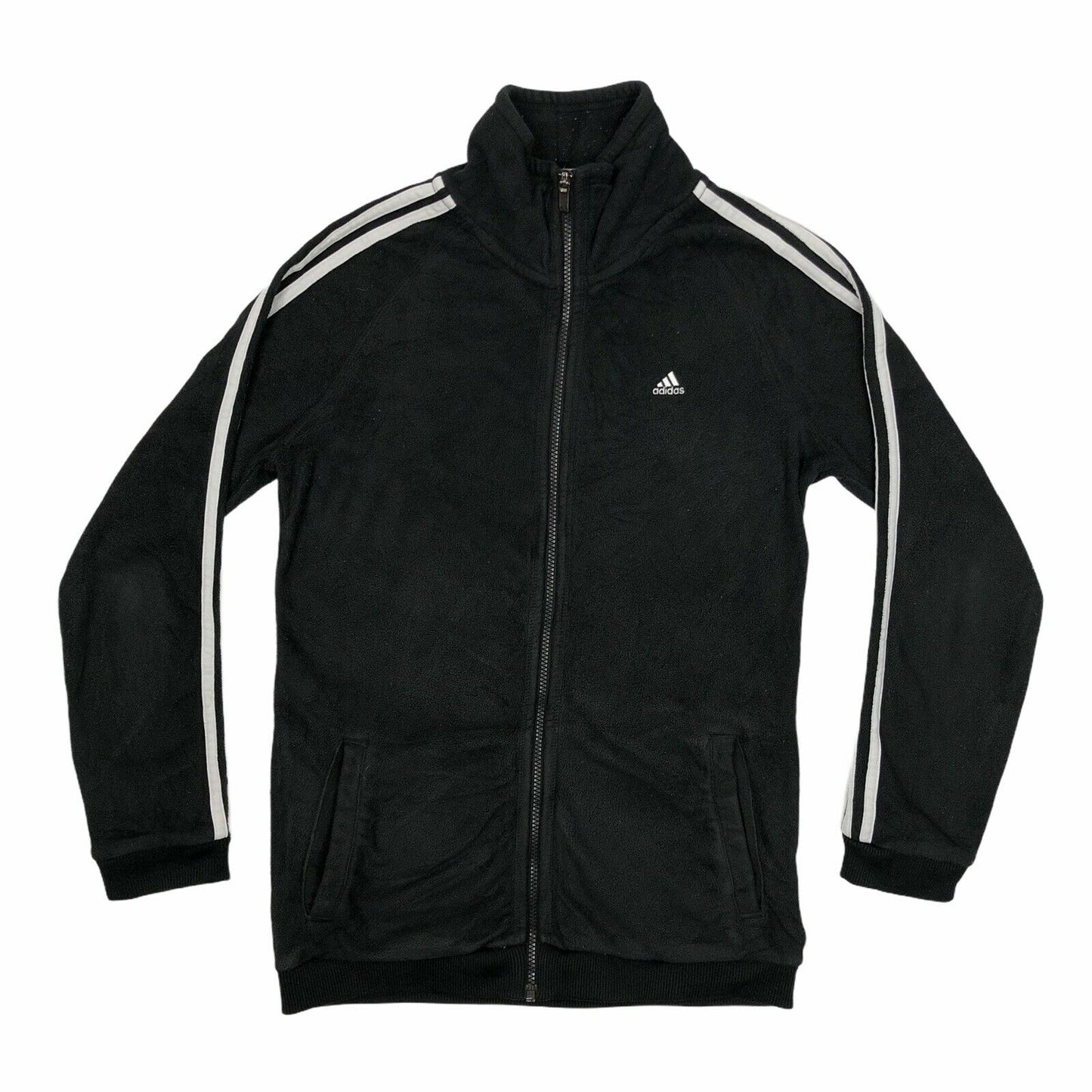 Adidas Zipped Black Fleece Womens Medium Embroidered With Pockets