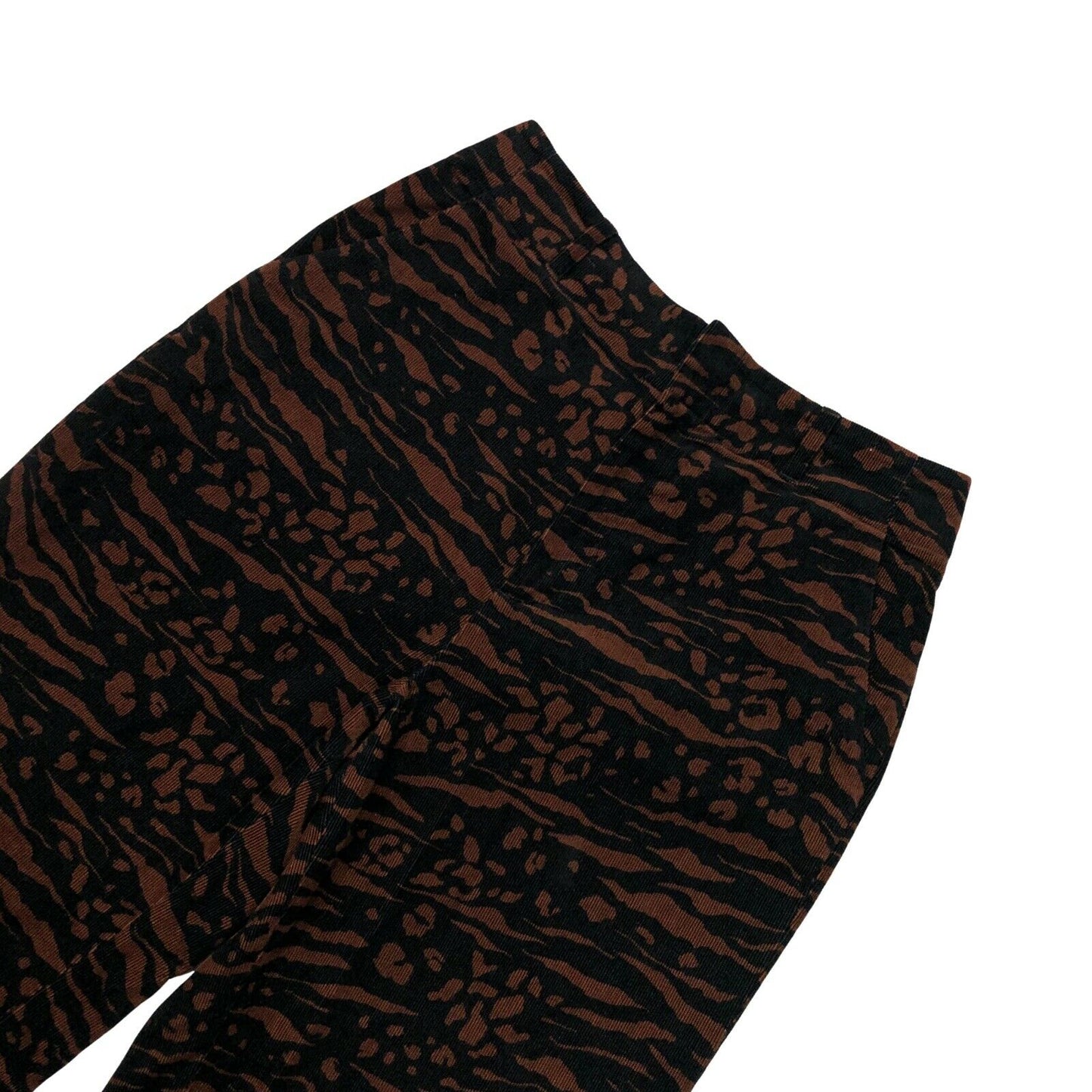 & Other Stories Wide Leg Trousers Tiger Print Brown And Black 28w 30l