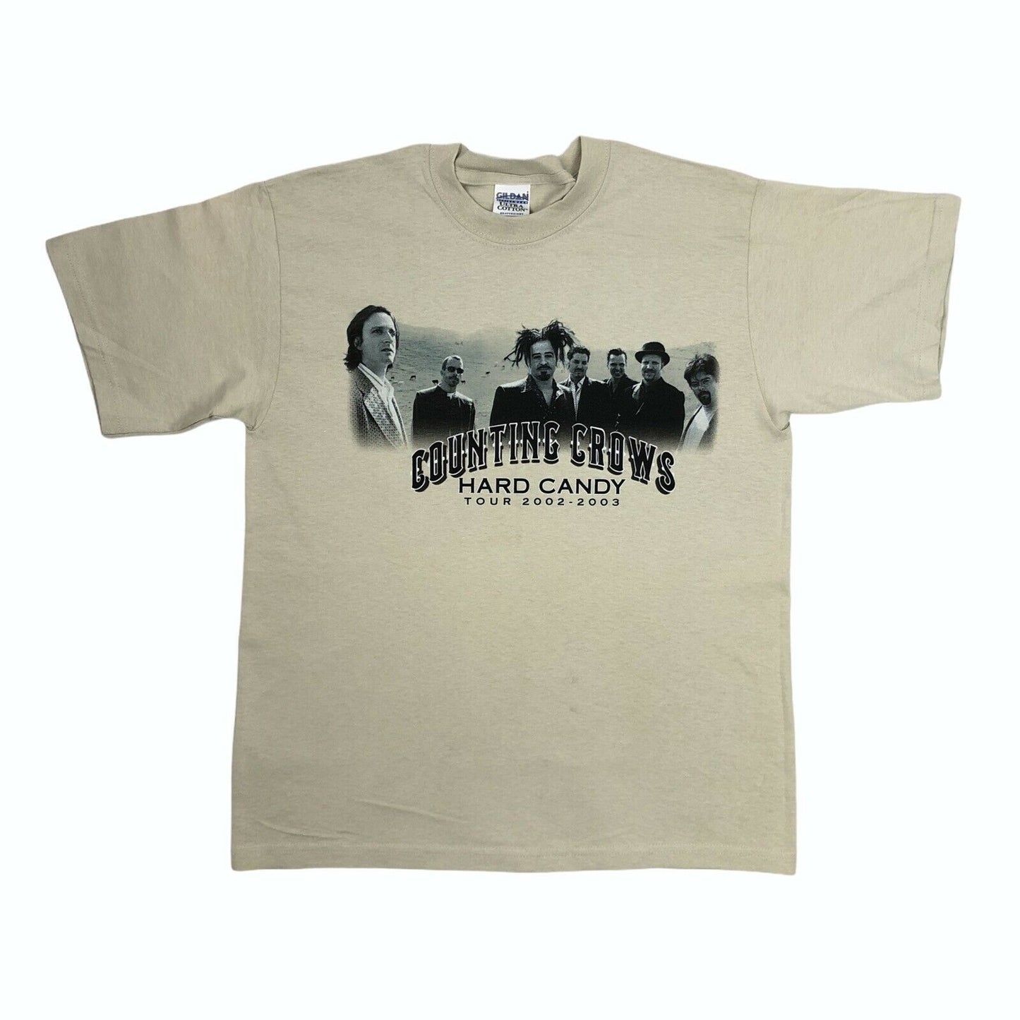 Vintage Counting Crows Hard Candy Tour T-Shirt Mens Medium Gildan Stone Beige