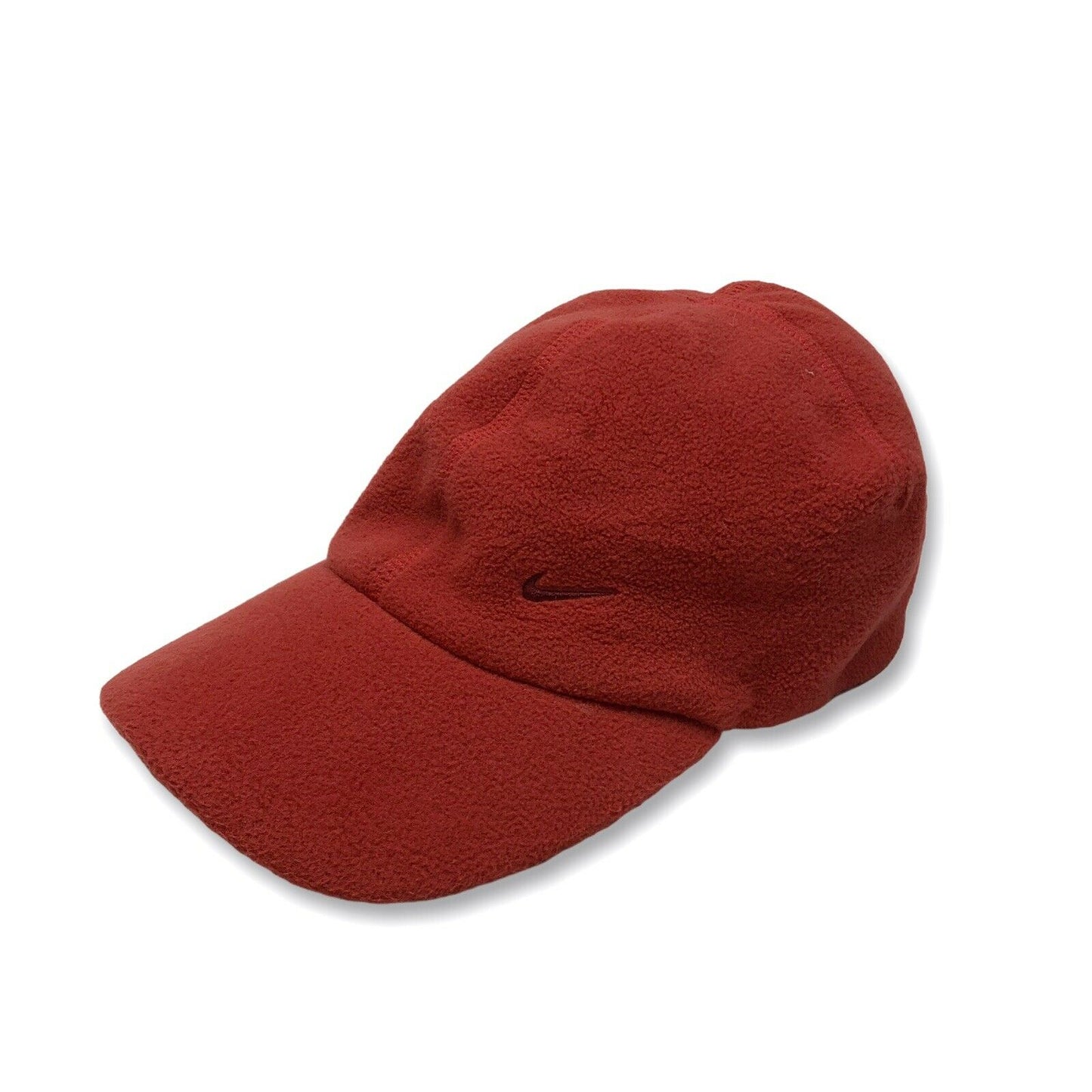 Vintage Nike Cap Embroidered Swoosh Red Fleece Adults OSFA