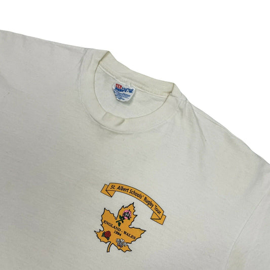 Vintage 90’s UK Rugby Tour T-Shirt Mens XL White Hanes Made In USA Single Stitch