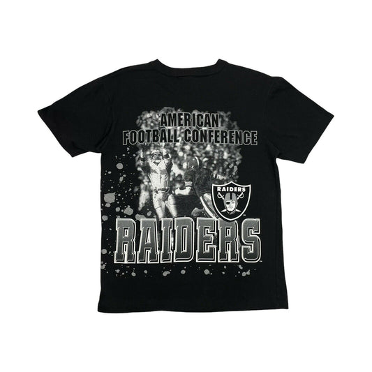 Vintage Oakland Raiders NFL Top All Over Print Paint Splatter Made In USA GTS