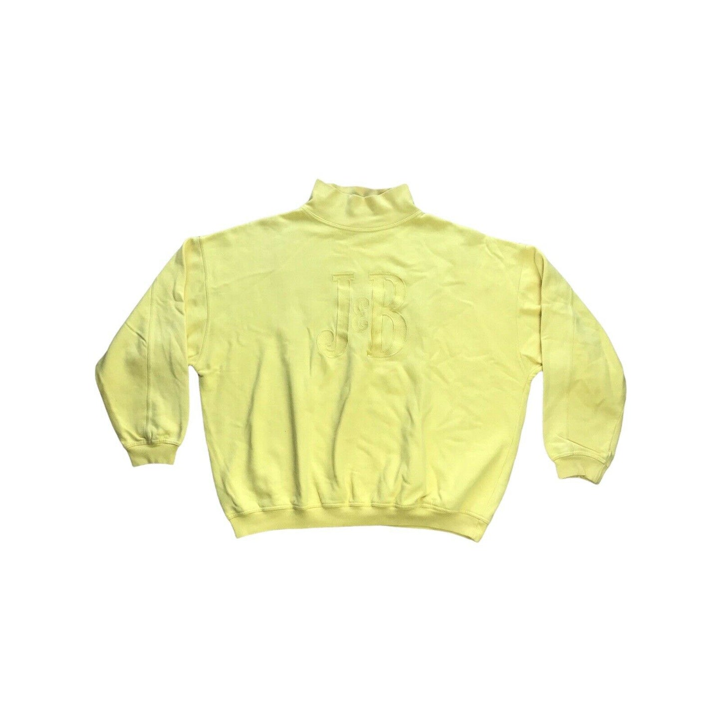 Vintage Justerini & Brooks Jumper 80s Yellow Mock Neck