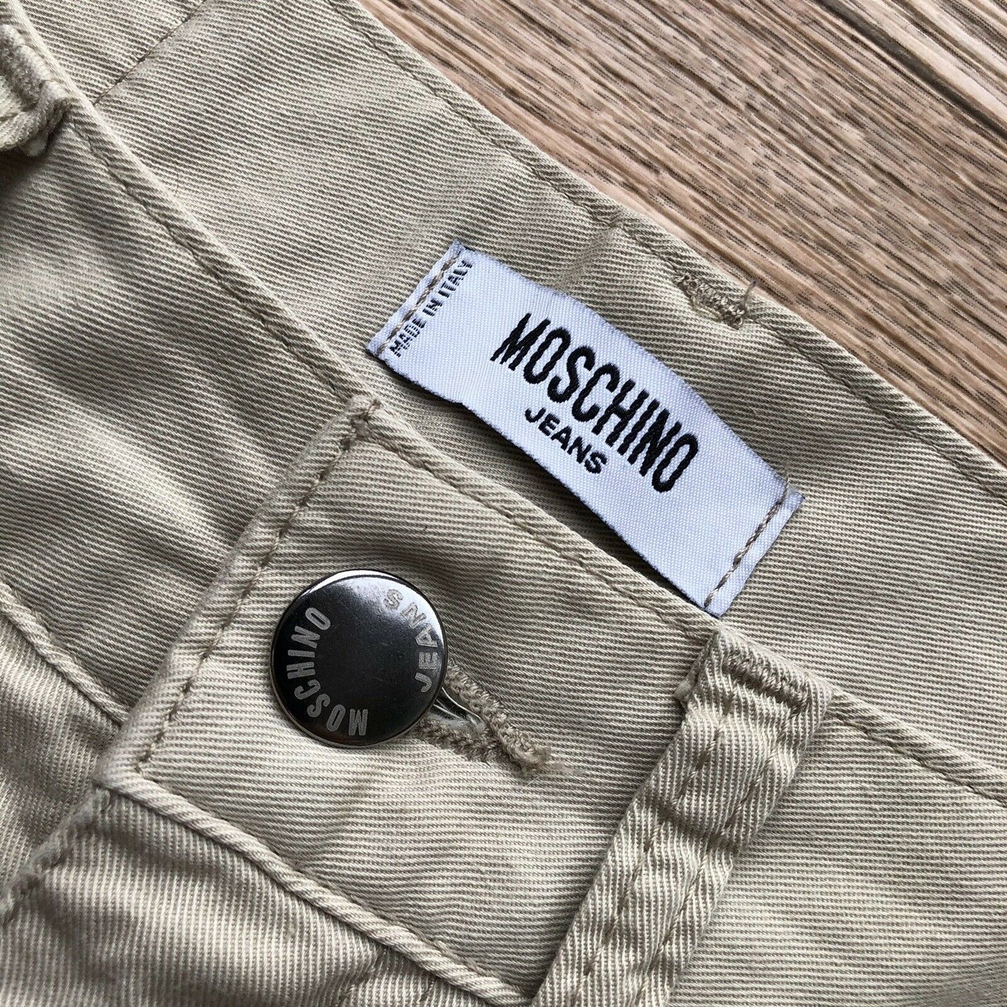 Vintage Moschino Jeans Stone Chino 28w 28l Made In Italy