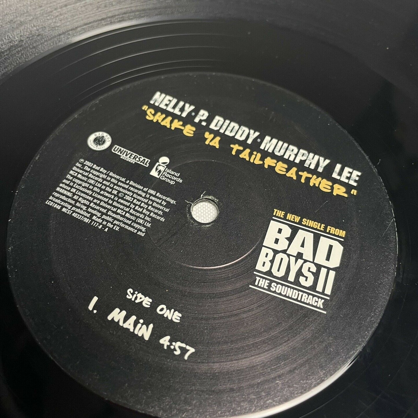 2003 Nelly Diddy Murphy Lee Vinyl Single Shake Ya Tailfeather Bad Boys II