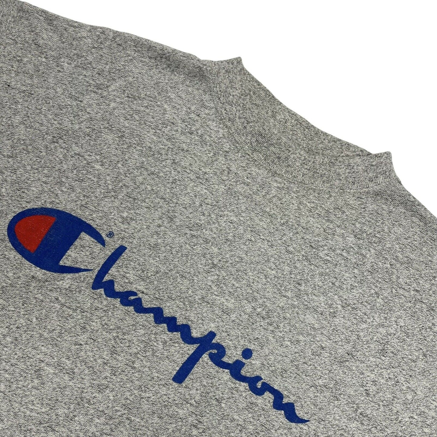 Vintage Champion Logo Mock Neck Jumper Mens Medium Grey Made In Italy