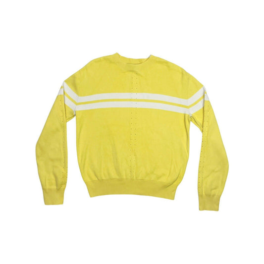 & Other Stories Crew Neck Jumper Yellow Womens XS Stripped