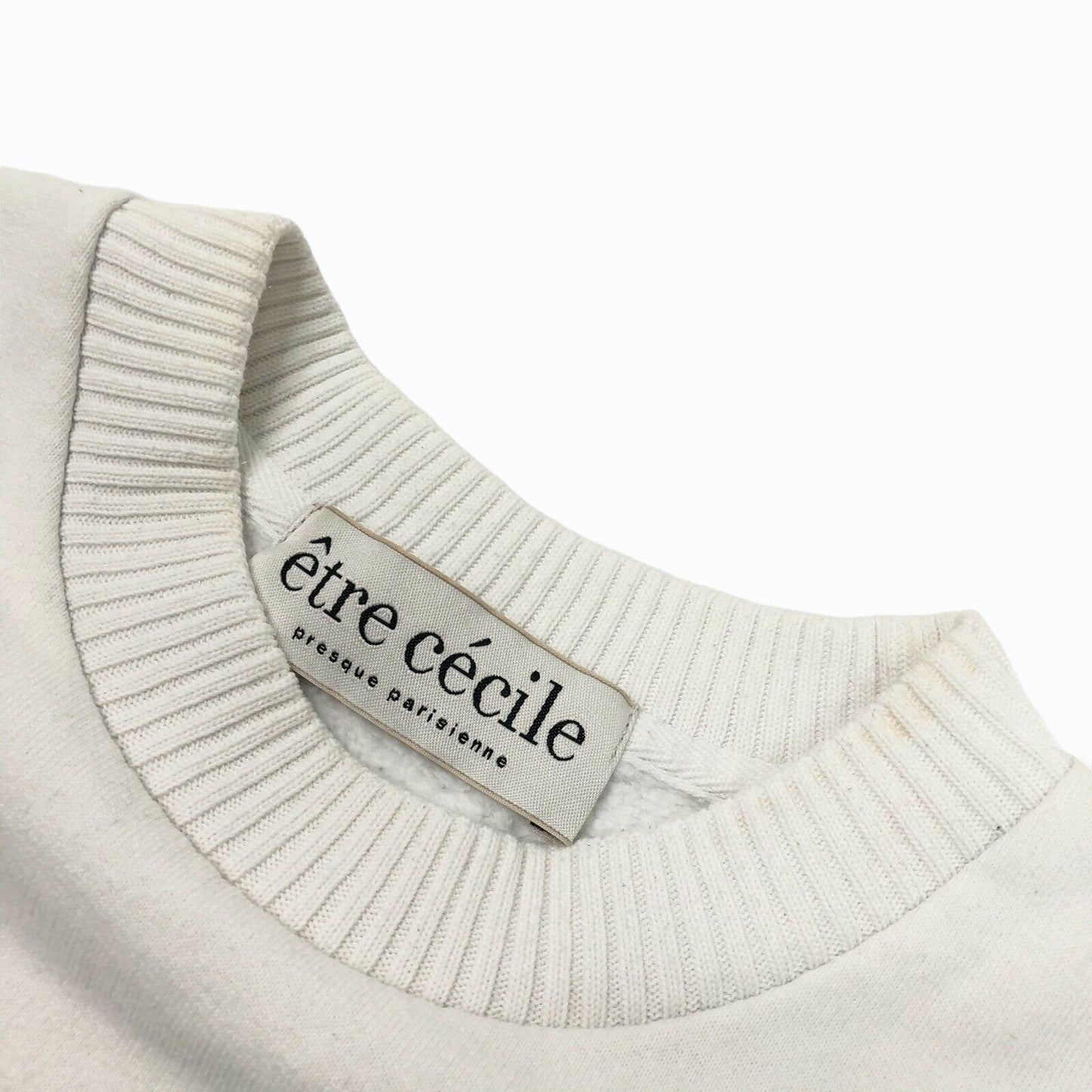 être cécile Crew Neck Jumpet White And Blue Presque Parisienne Womens Large