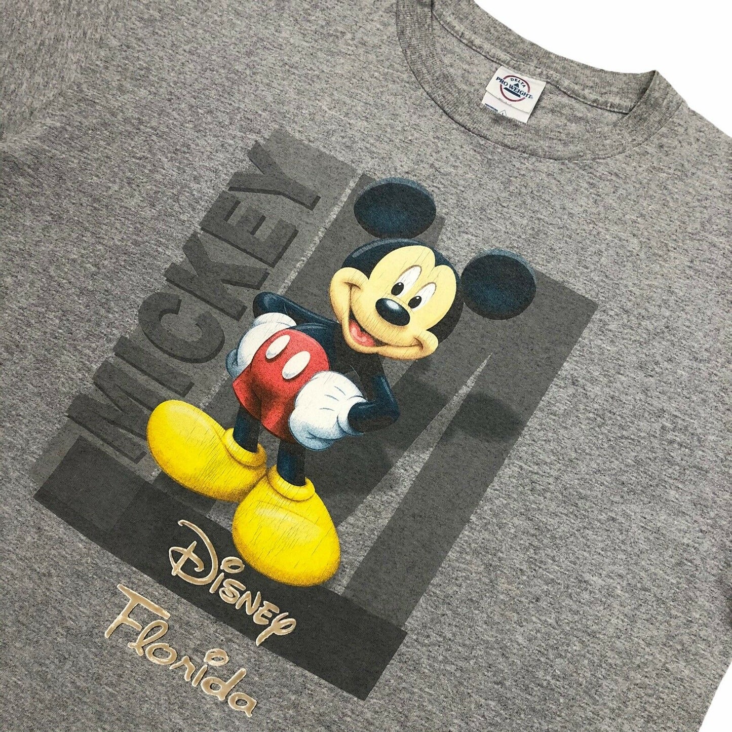 Vintage Disney Mickey Mouse T-Shirt Grey Mens Large Delta Florida Orlando