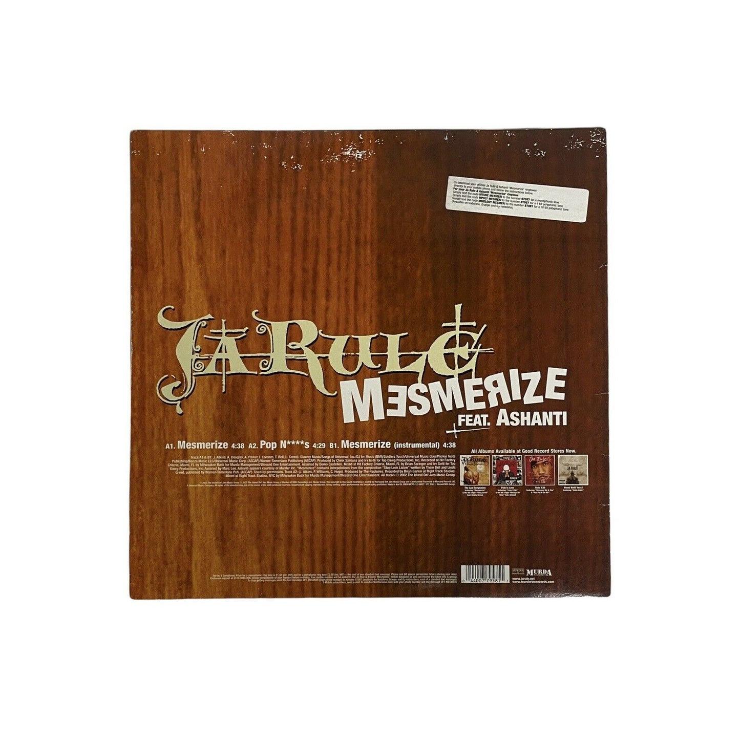 2003 Ja Rule Mesmerize Vinyl Single Featuring Ashanti And Bonus Tracks