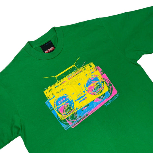 Vintage Technics T-Shirt Men's Large Green Radio Graphic Print Unfledged 00's