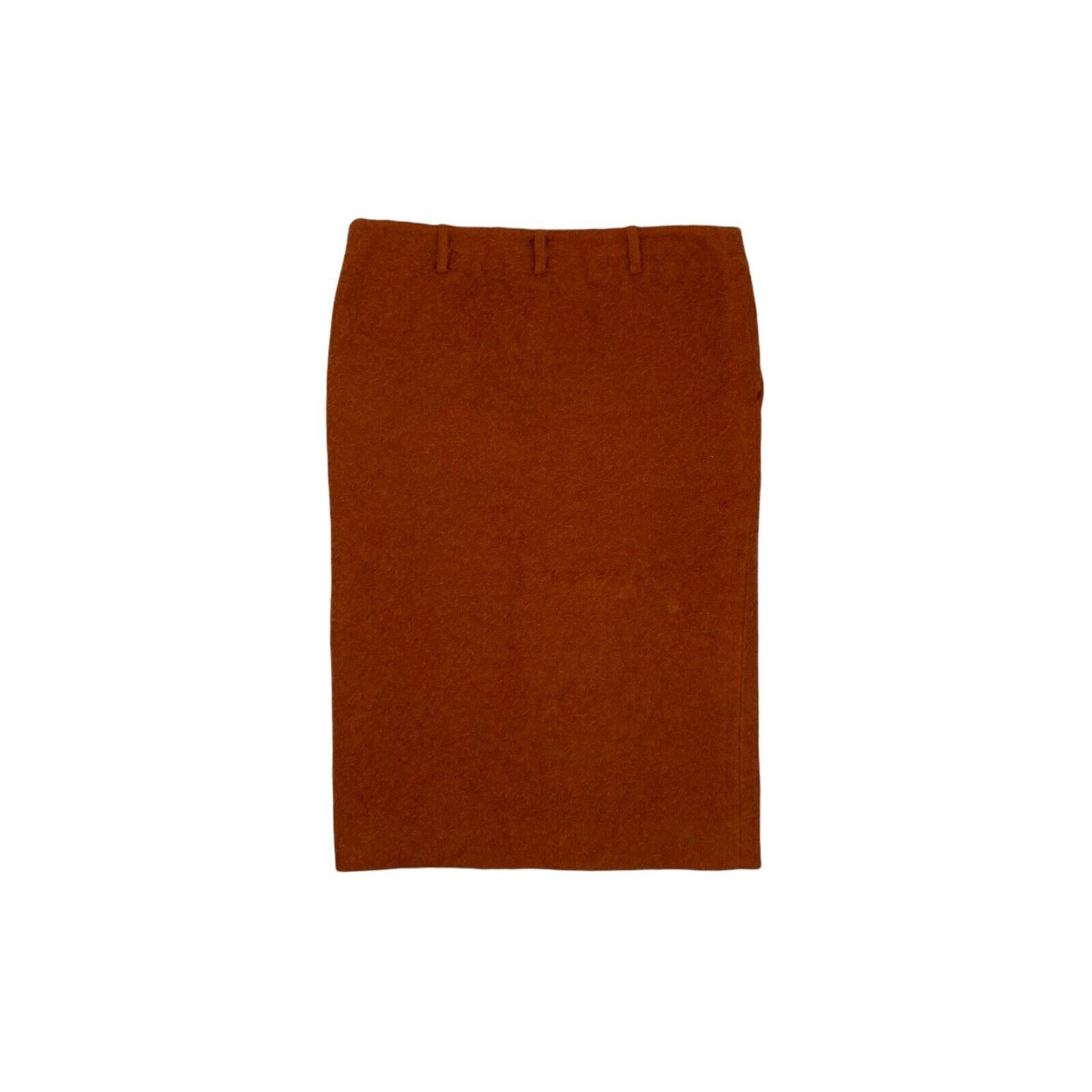 Marni Midi Skirt Boiled Wool Brown/Orange IT40 31w Made In Italy