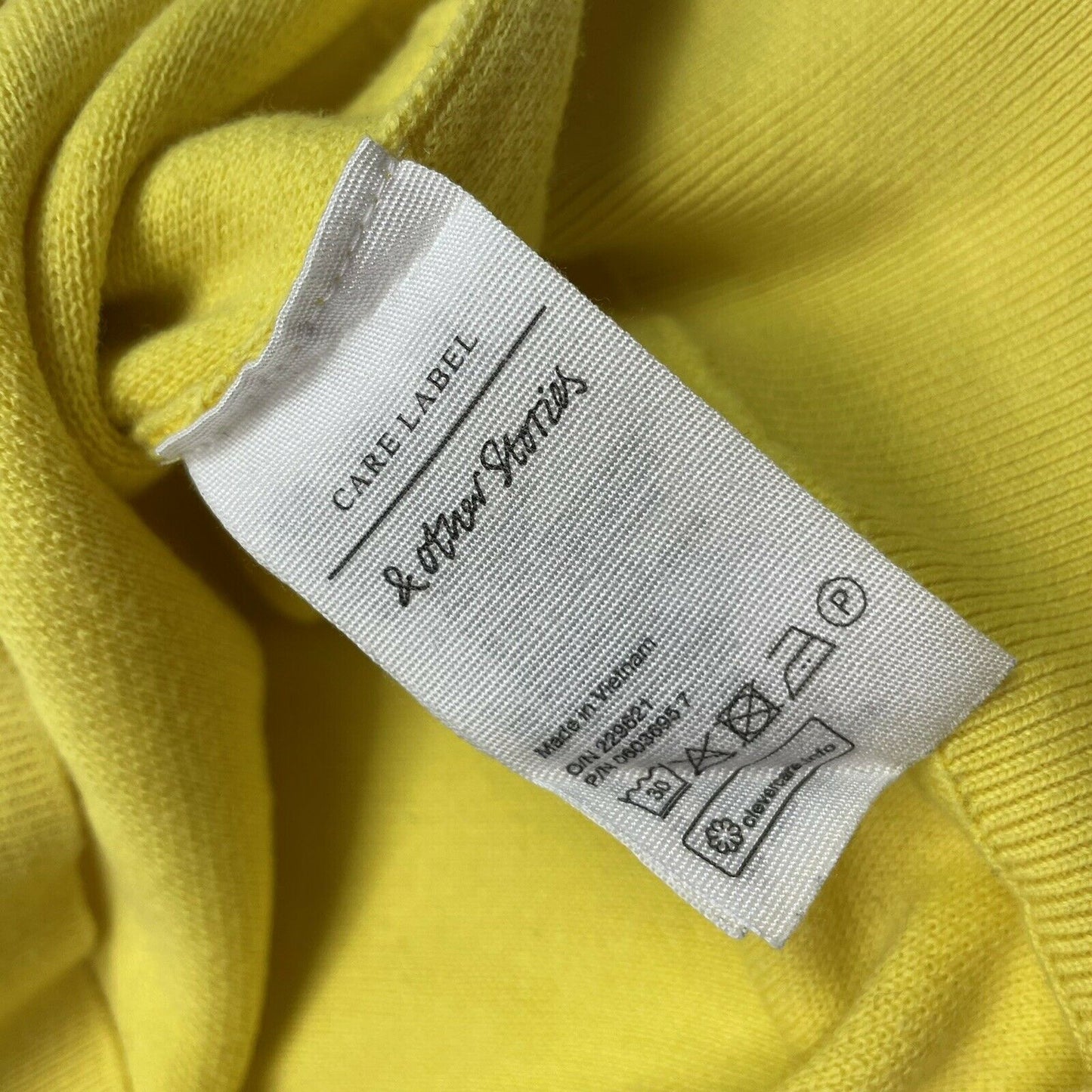 & Other Stories Crew Neck Jumper Yellow Womens XS Stripped