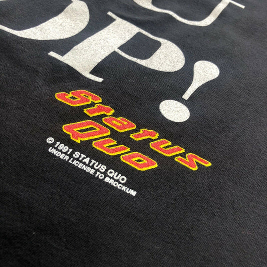 Vintage Status Quo 1991 Tour T-Shirt Men's Large Black Single Stitch