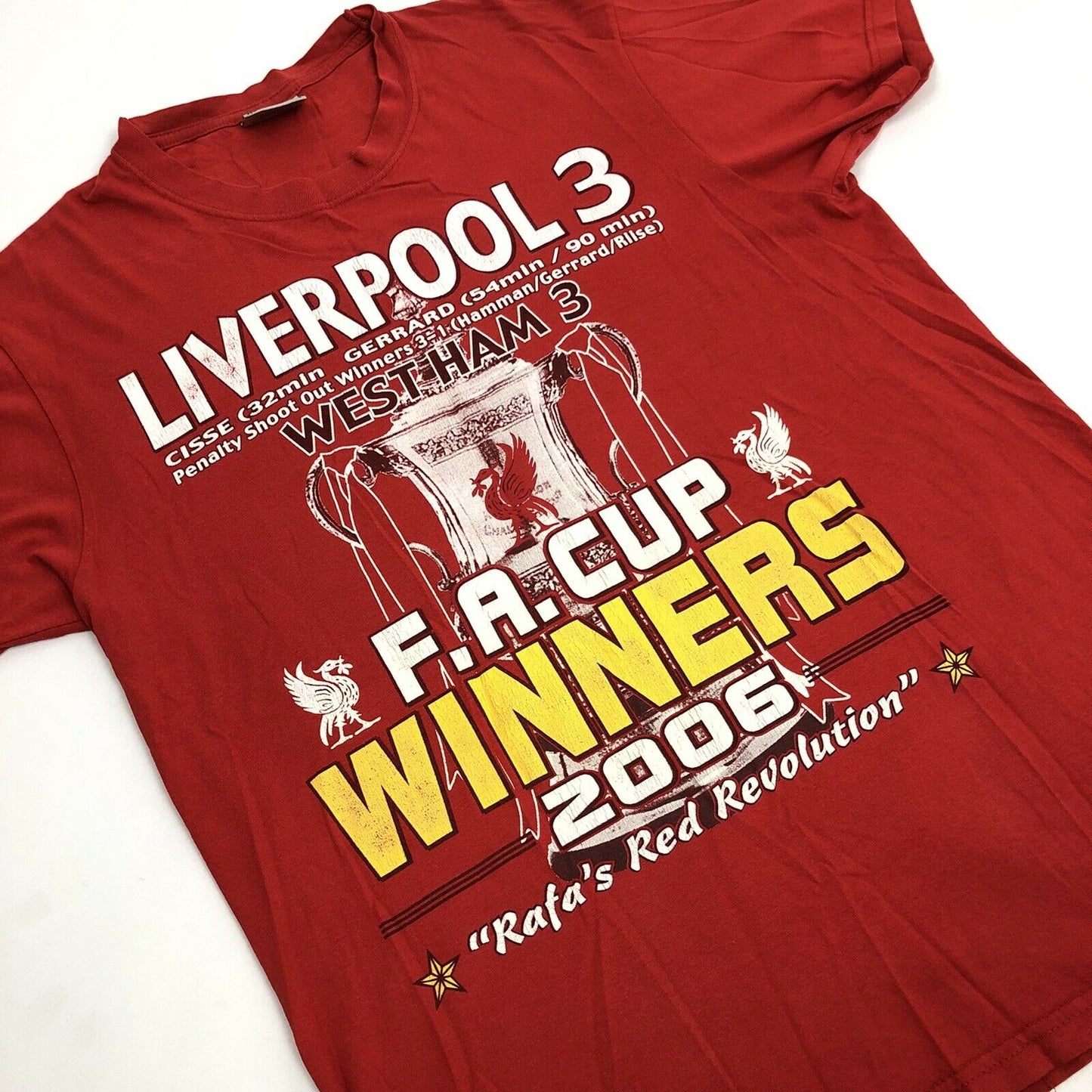 2006 Liverpool FA Cup T-Shirt Red Mens Small