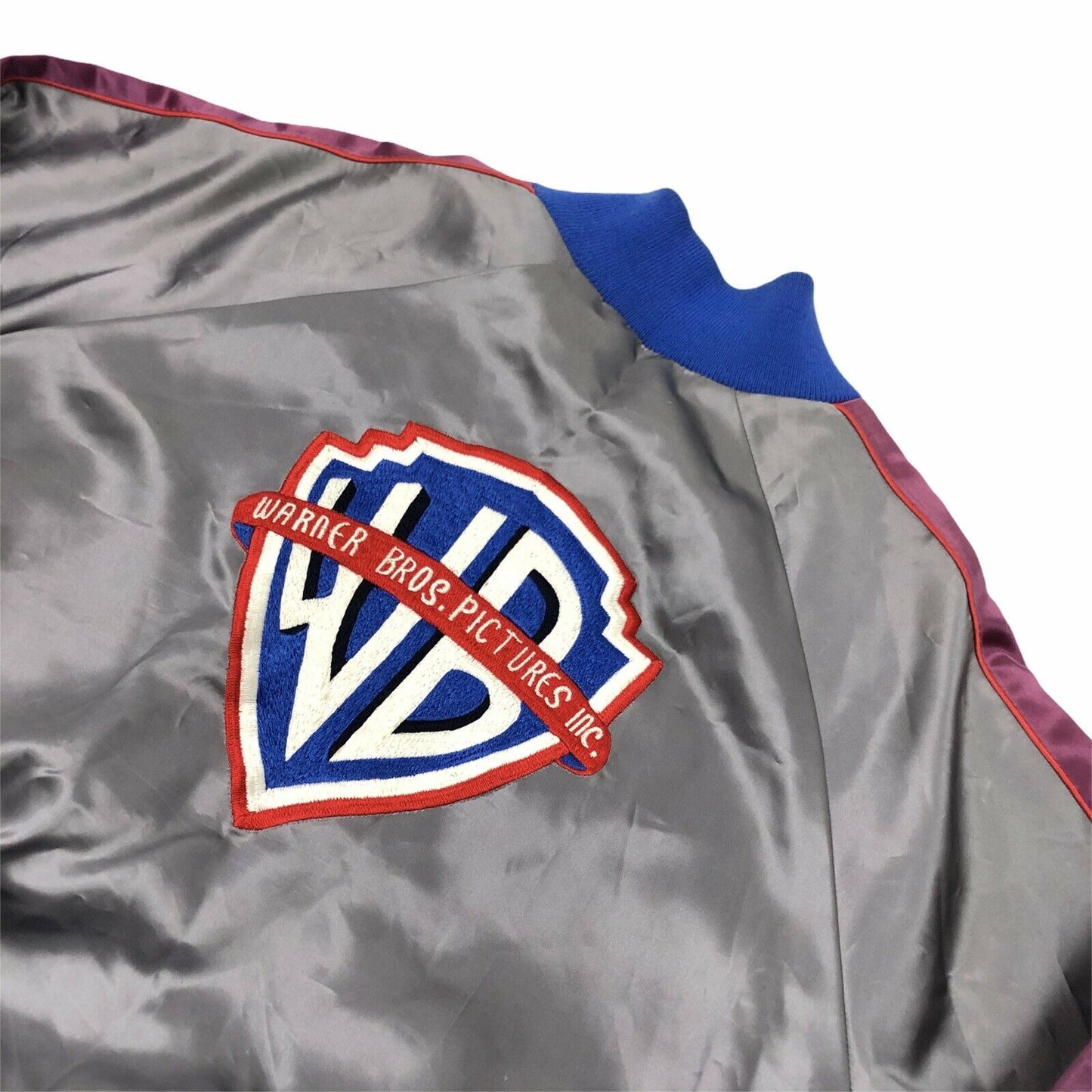 Vintage Warner Brothers Pictures Satin Jacket Womens Large