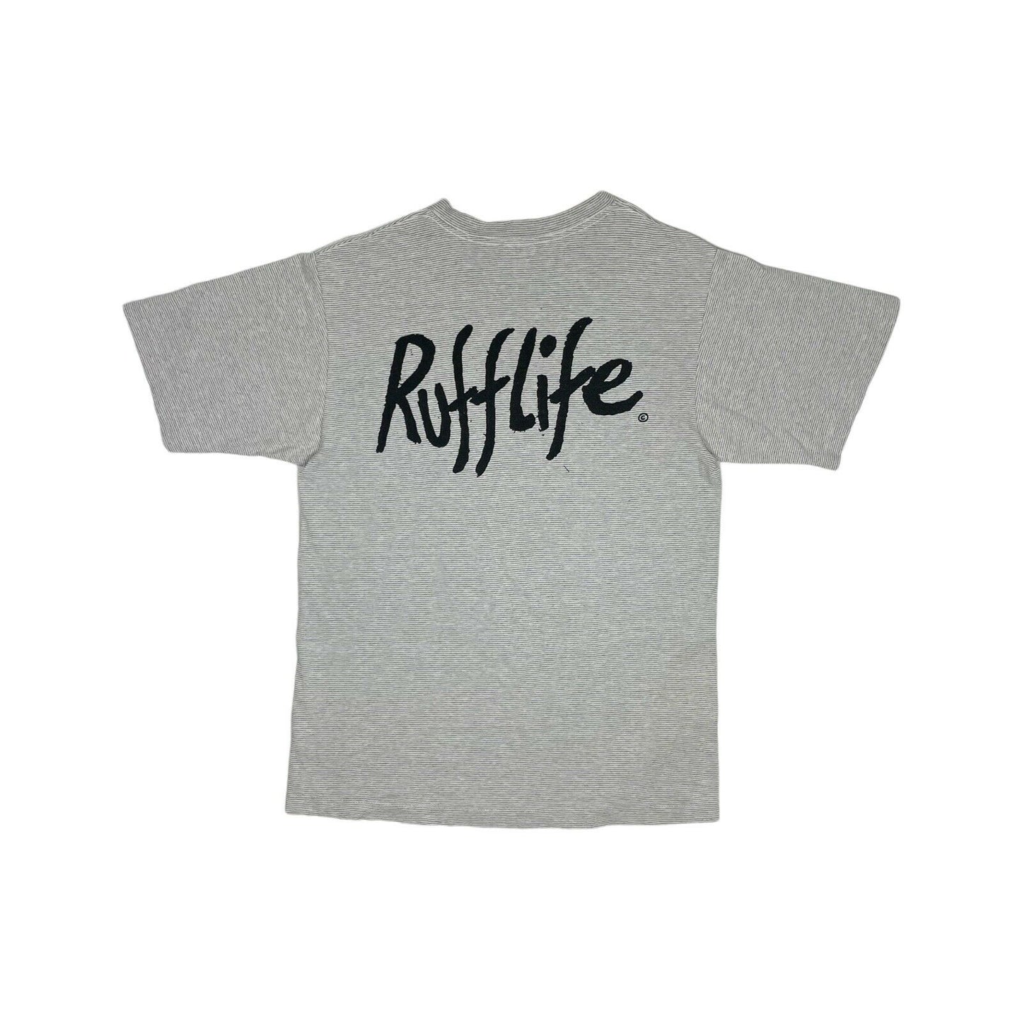 Vintage Rufflife T-Shirt Short Sleeve Mens Large Graphic Print Grey Made In USA