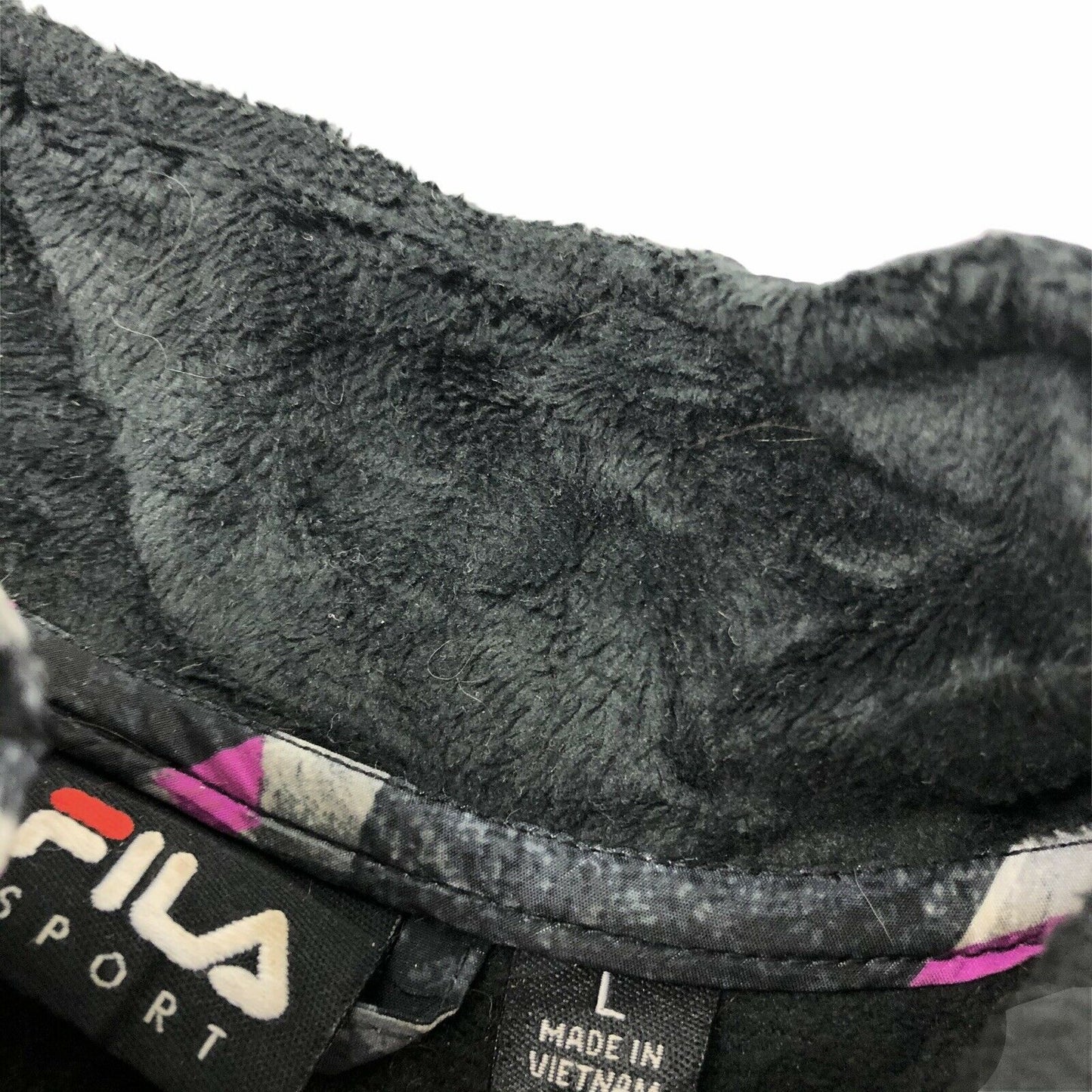 00’s Fila Sport Black Fleece Women’s Large Zipped Pockets Sportswear