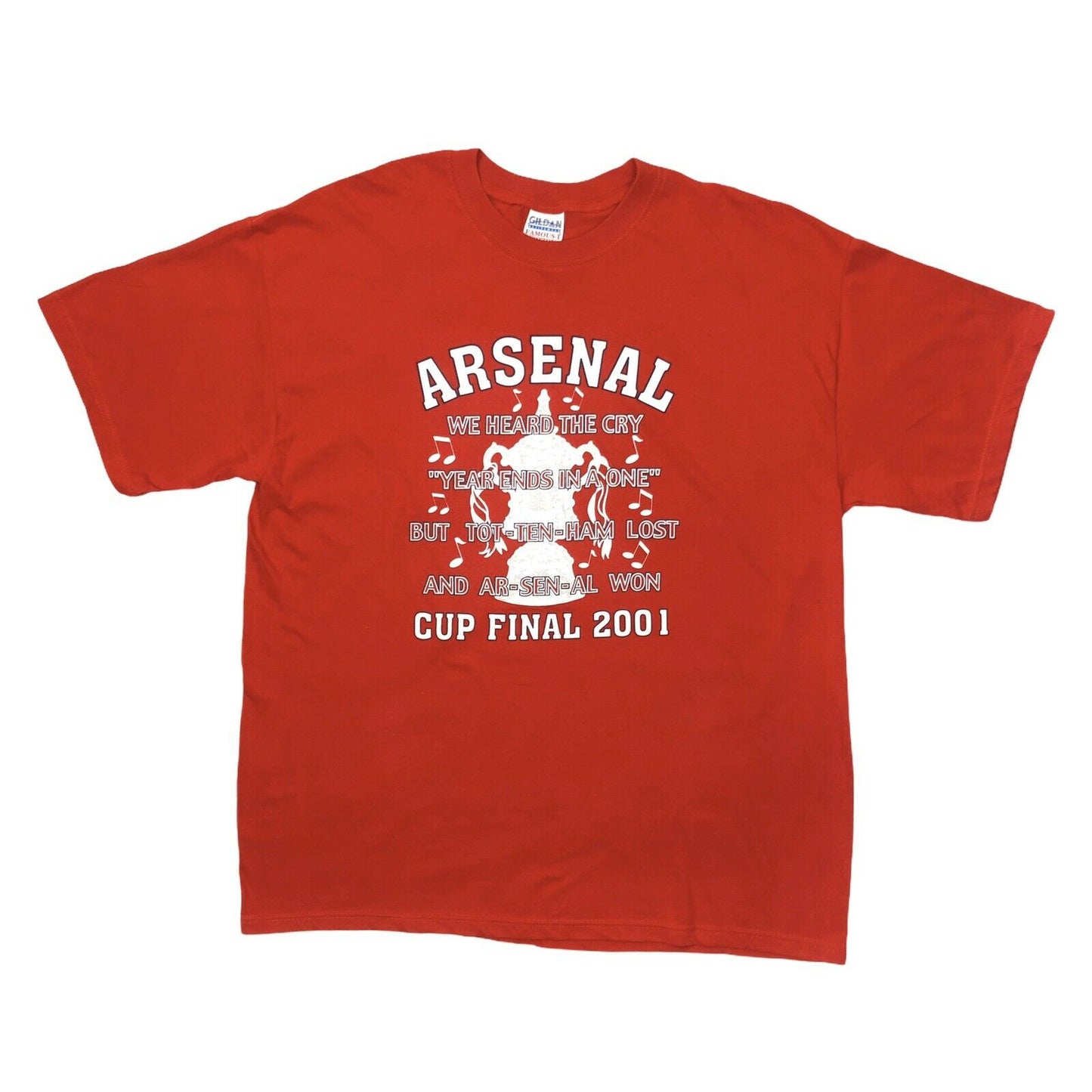 Vintage Arsenal 2001 FA Cup T-Shirt Red Mens XL