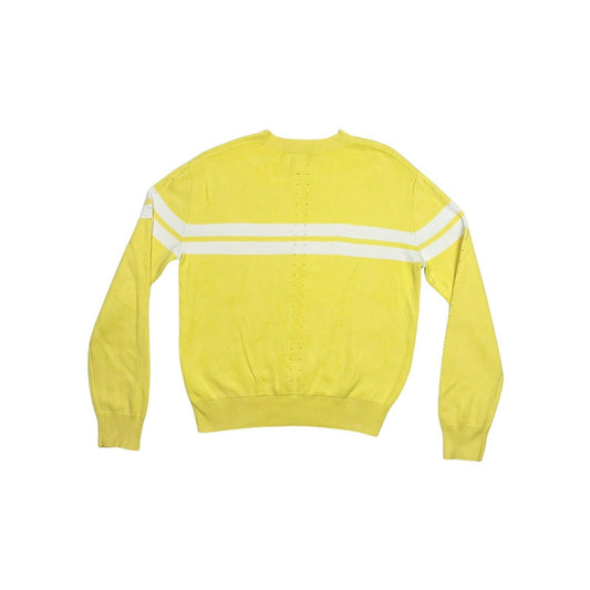 & Other Stories Crew Neck Jumper Yellow Womens XS Stripped