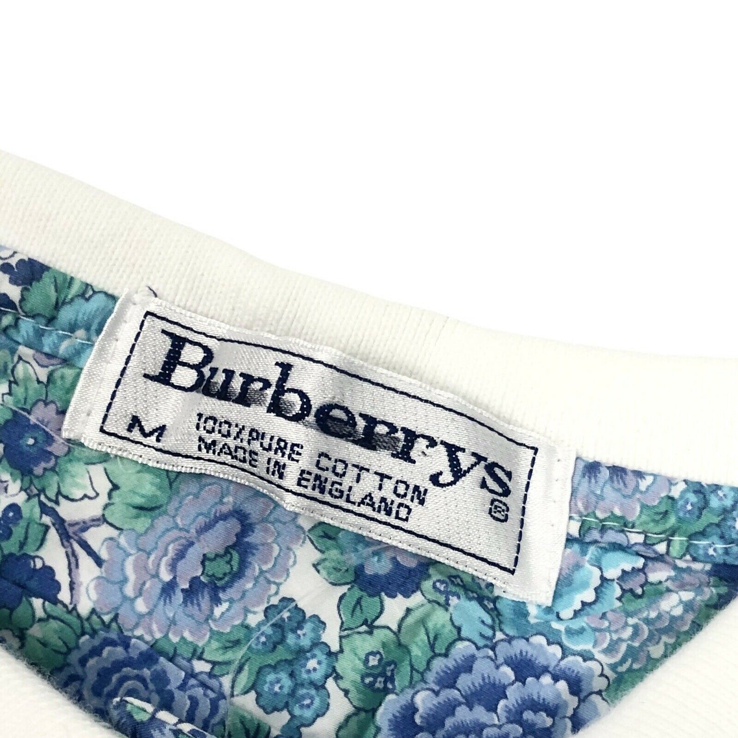 Vintage Burberry White Polo Shirt Womens Cropped Medium Embroidered Logo