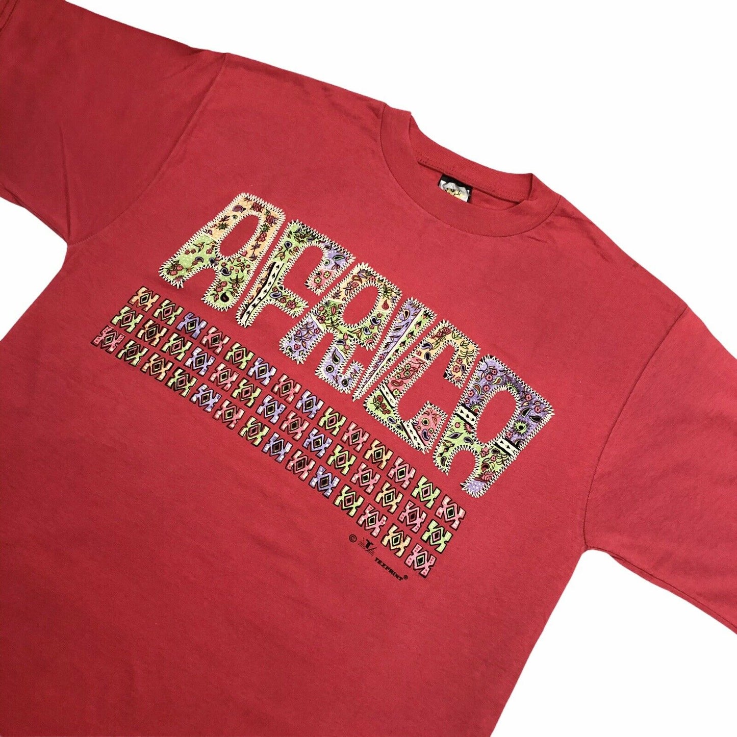 Vintage Africa T-Shirt Spellout Print Mens Large Graphic Print