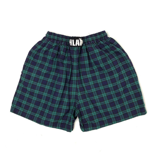 Vintage 1996 Oasis Loch Lomond Tartan Shorts 32w Green And Navy