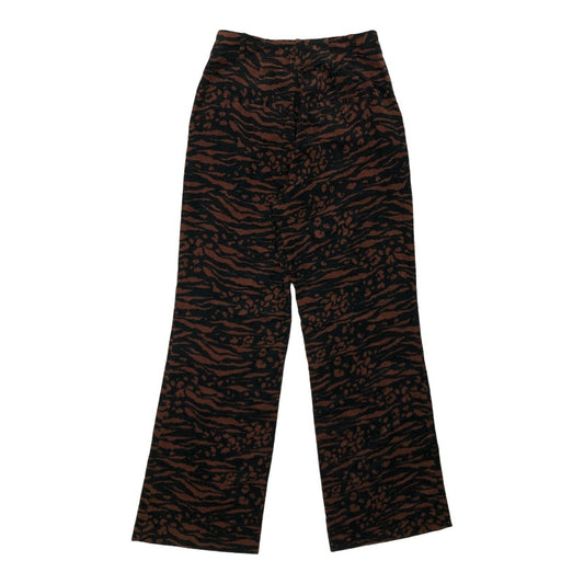 & Other Stories Wide Leg Trousers Tiger Print Brown And Black 28w 30l