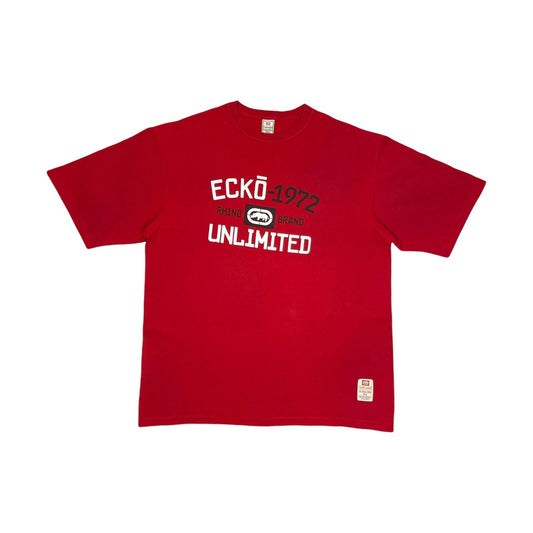 y2k Ecko T-Shirt Red Mens XXL With Graphic Print