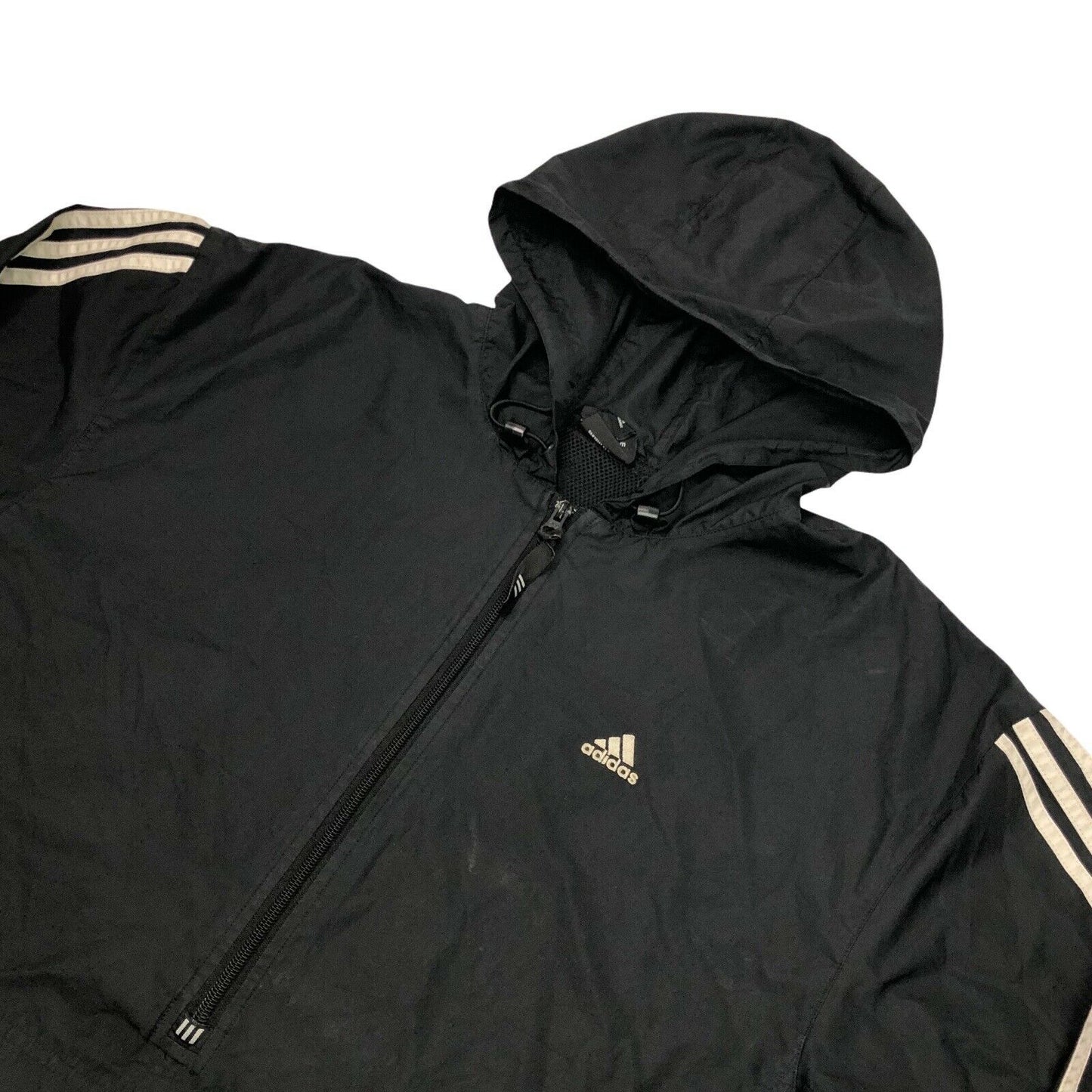 Vintage Adidas Anorak Jacket Mens Large Black And White Soft Shell